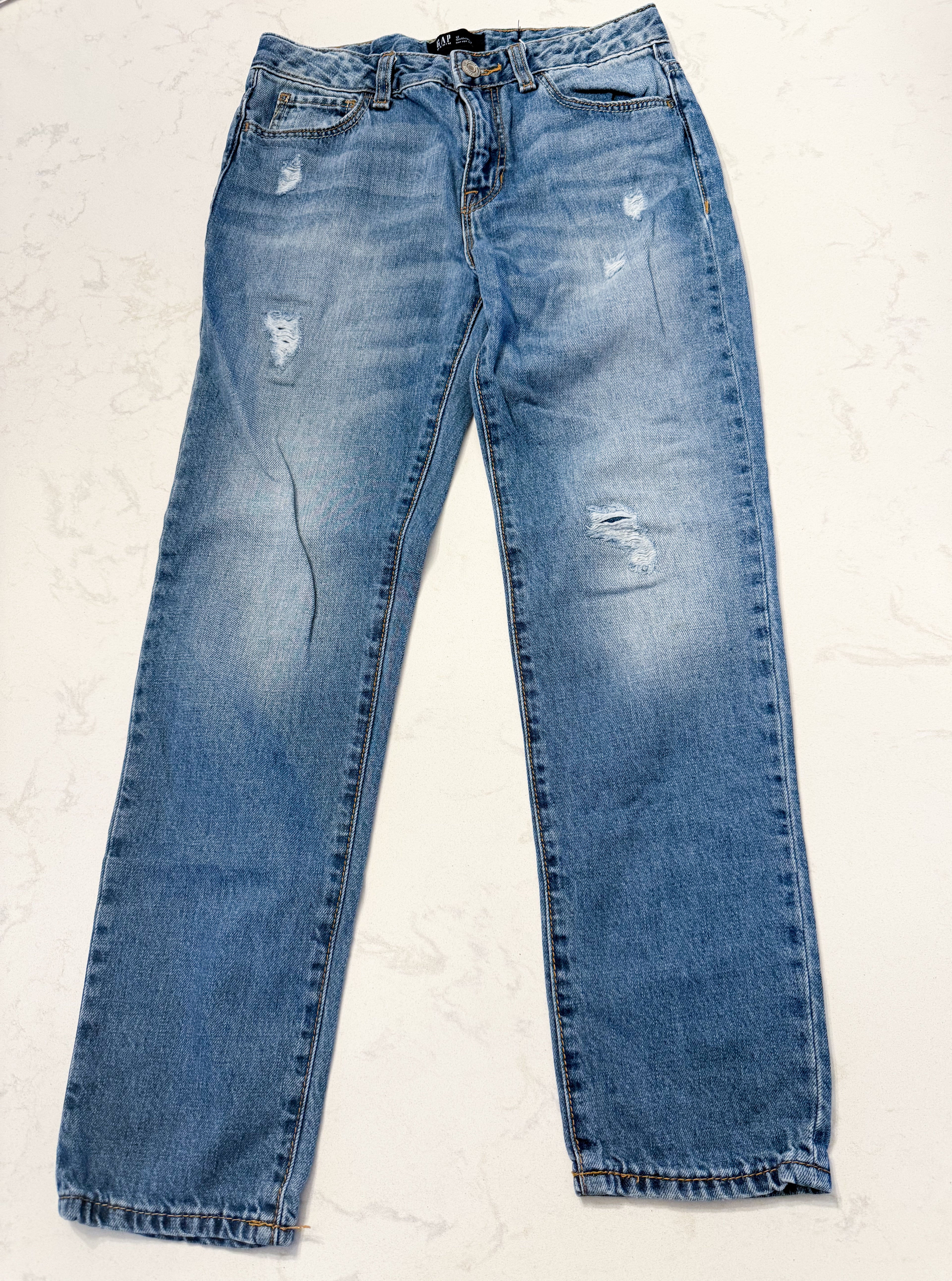 Gap- 12Y- PLAY- blue girlfriend distressed jeans