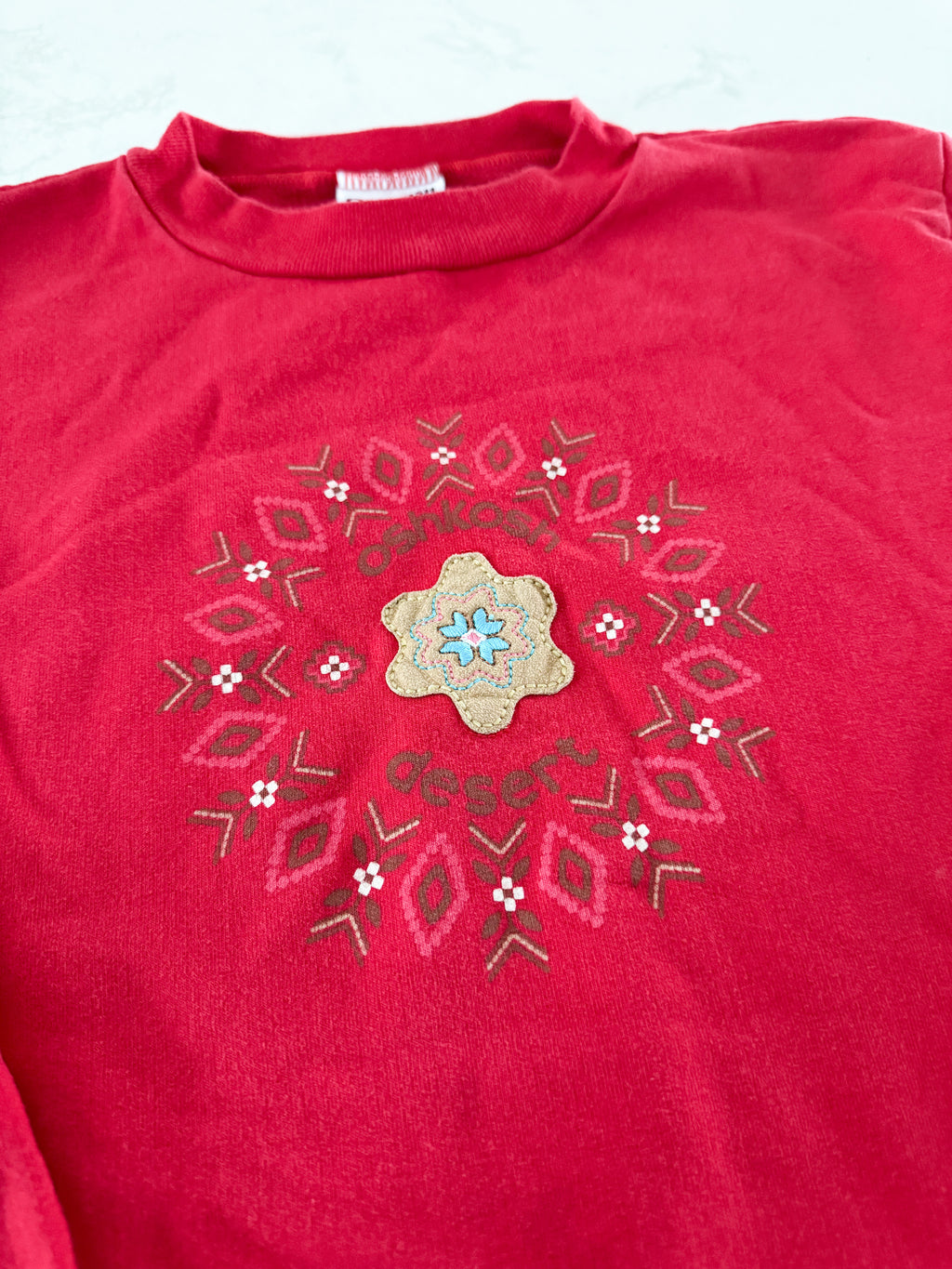 Oshkosh(1994-1999)- 6X (fits large)- VGUC- red vintage long sleeve shirt