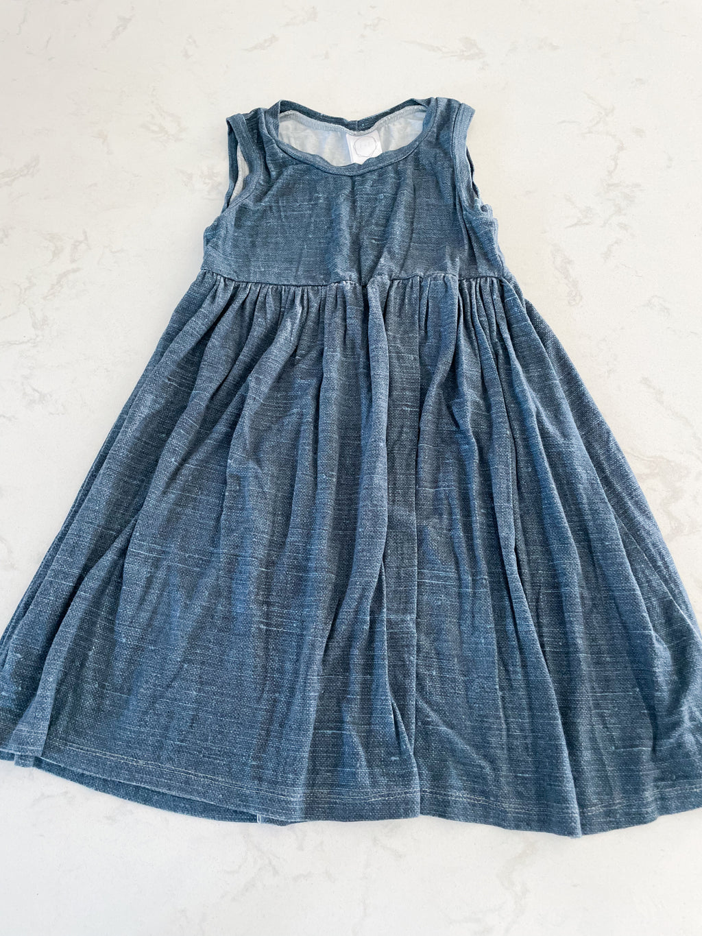 Fawn and Feather-4T-GUC-blue bamboo dress
