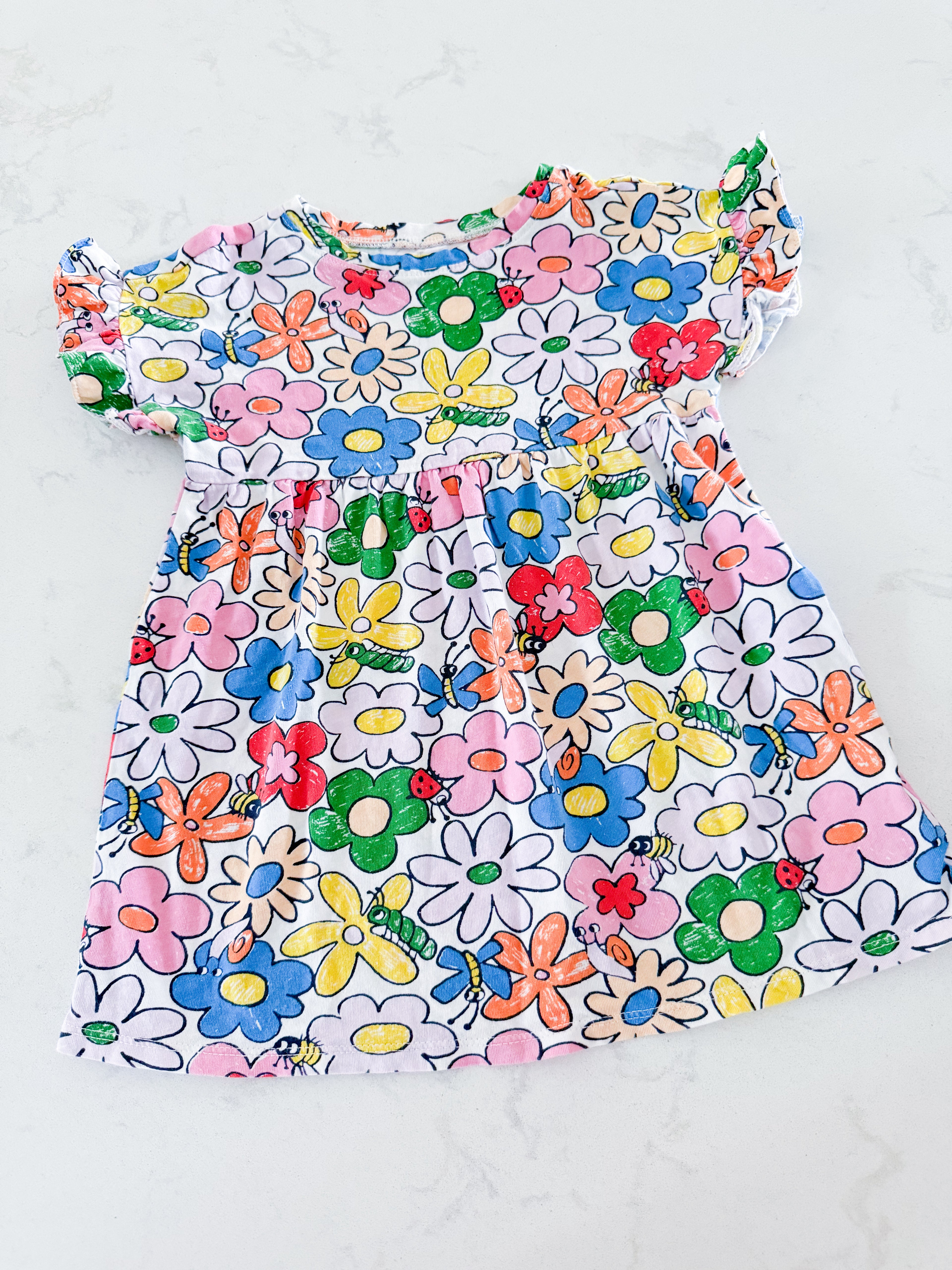 Old Navy- 2T- VGUC- spring cotton dress with bright coloured florals
