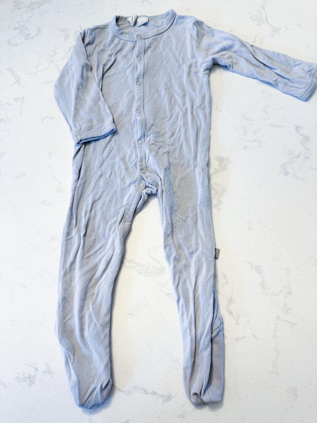Kyte Baby- 3-6m- PLAYYYY- light blue button up bamboo footie Jammies