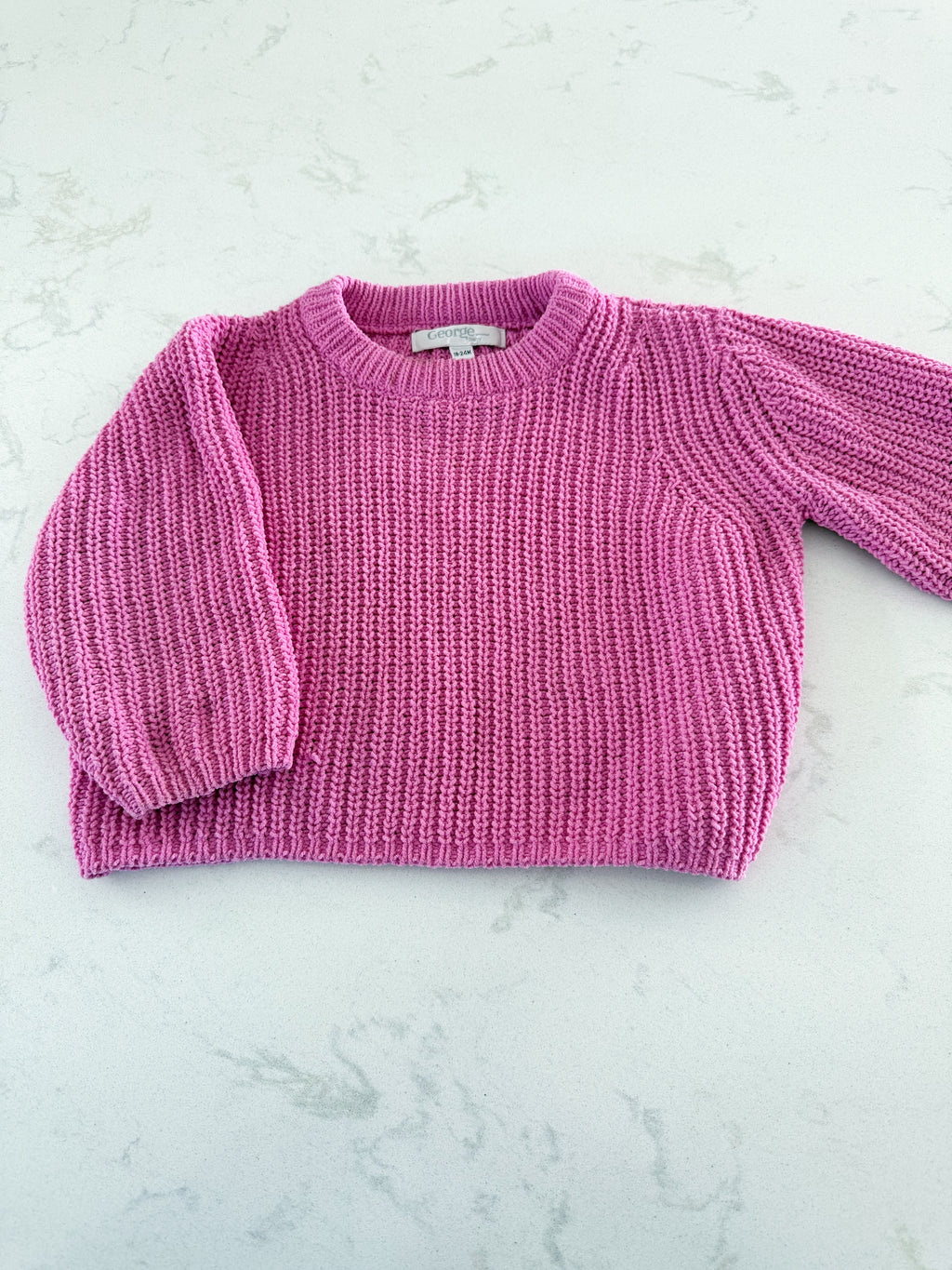George- 18-24m- PLAY- bright pink knit sweater