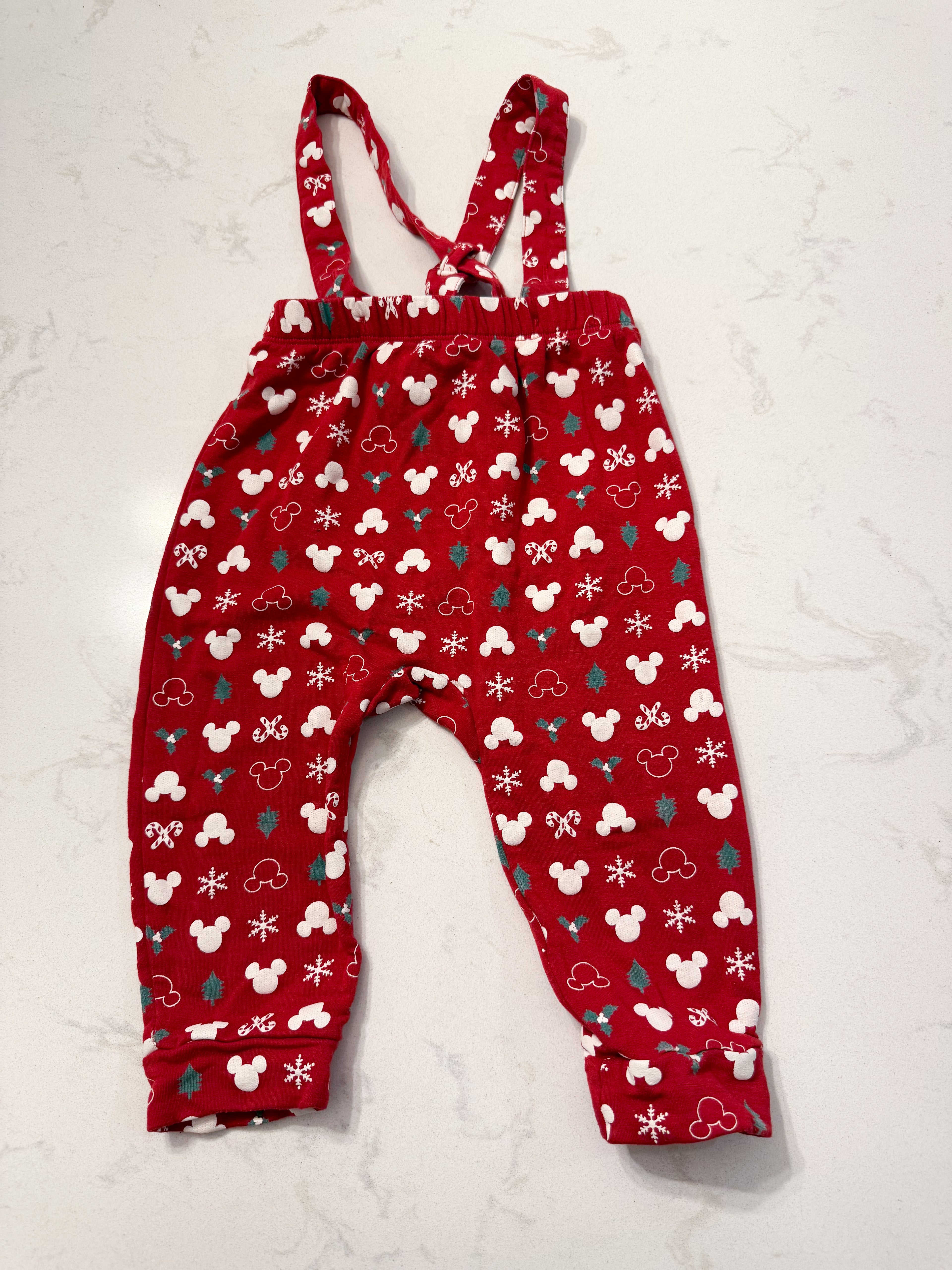 Joe Fresh- 12-18m- VGUC- Disney Christmas overalls