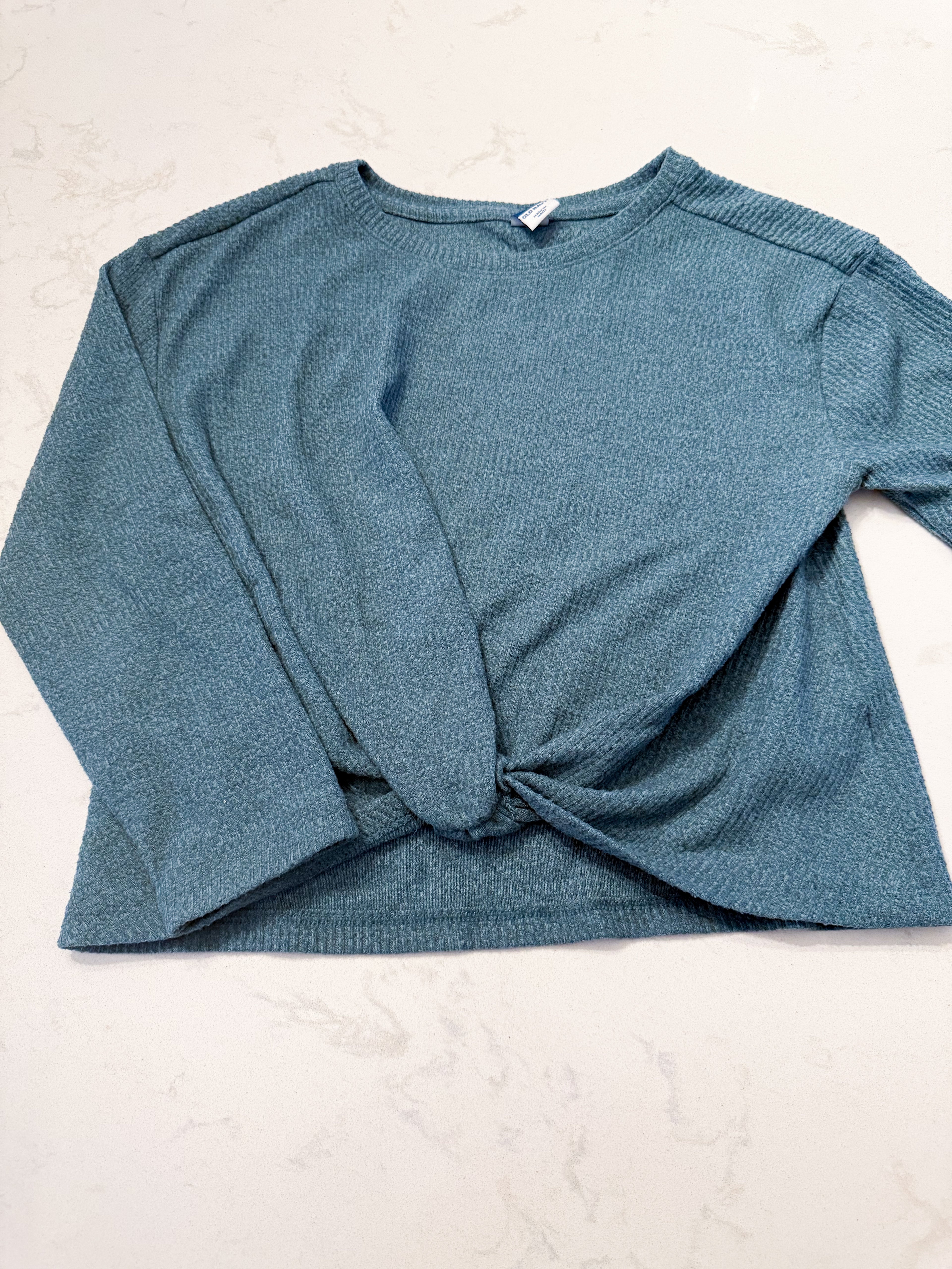 Old Navy- 8Y- GUC- teal ribbed shirt