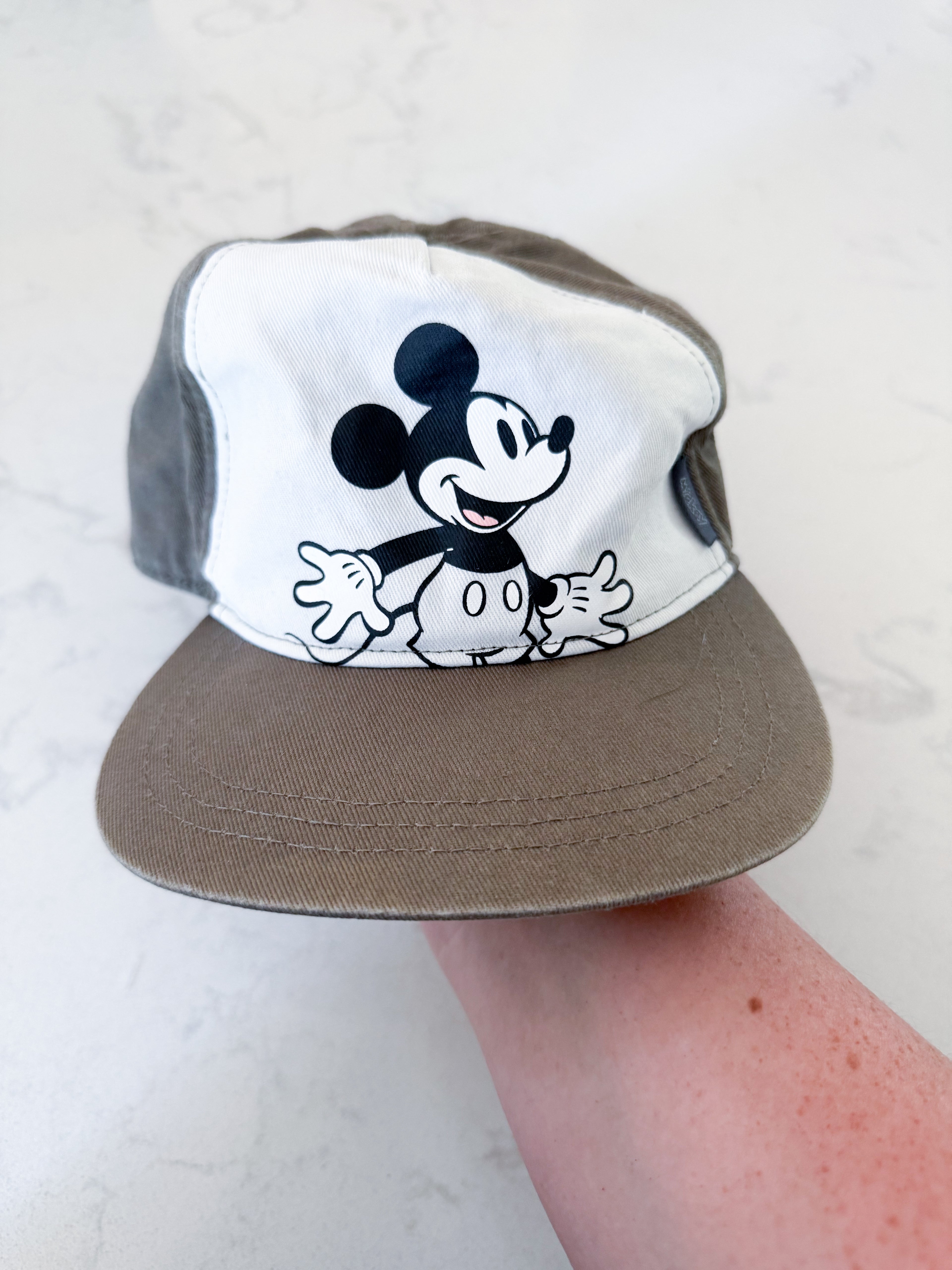 H&M- 18m/2T- GUC- greenish grey ball cap with Mickey on front