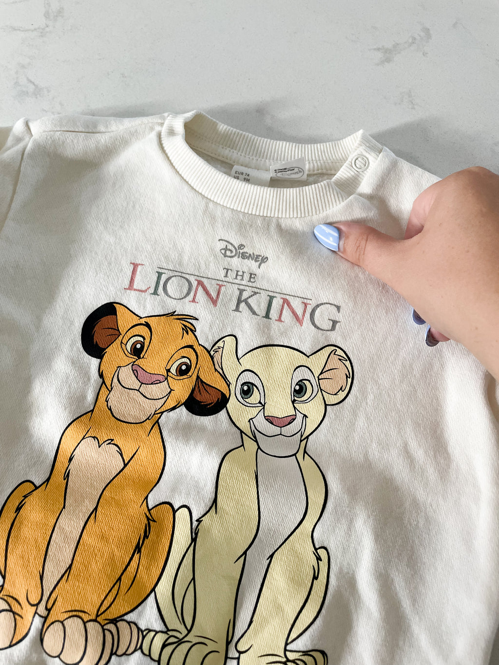 H&M-9m-PLAY- Lion King pink and white sweat set