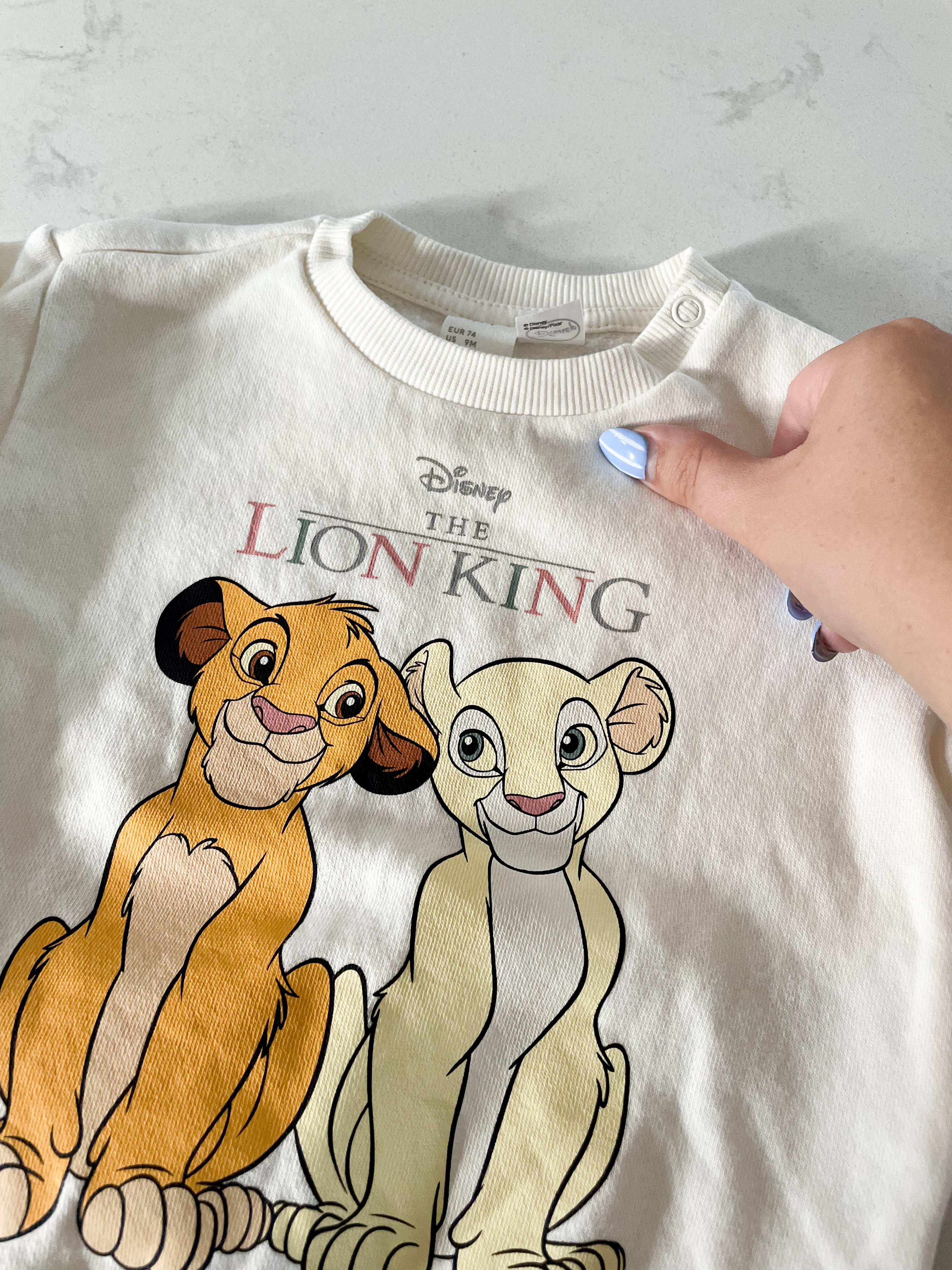 H&M-9m-PLAY- Lion King pink and white sweat set