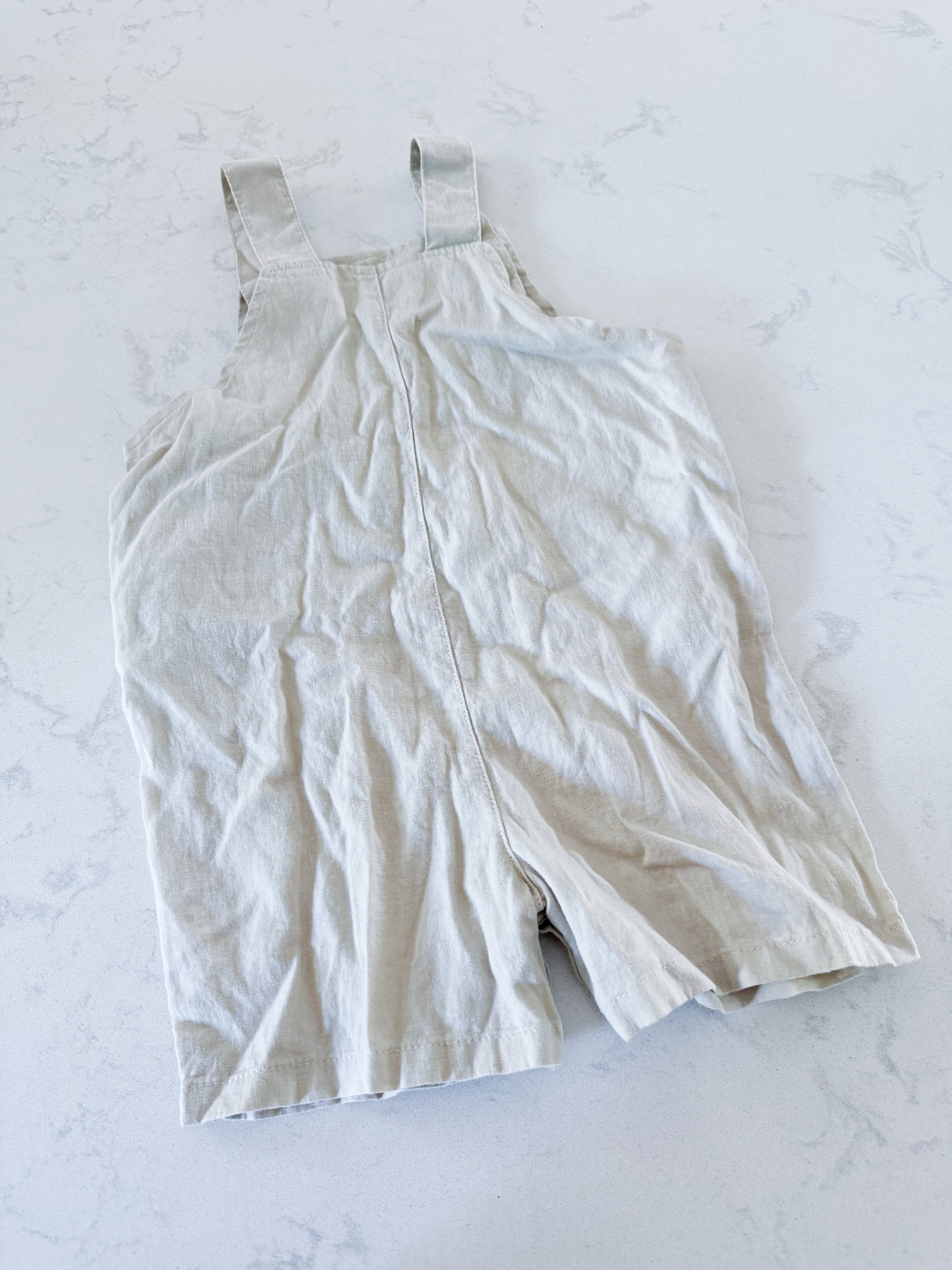 Little Planet by Carters- 24m- VGUC- linen cream coloured overalls