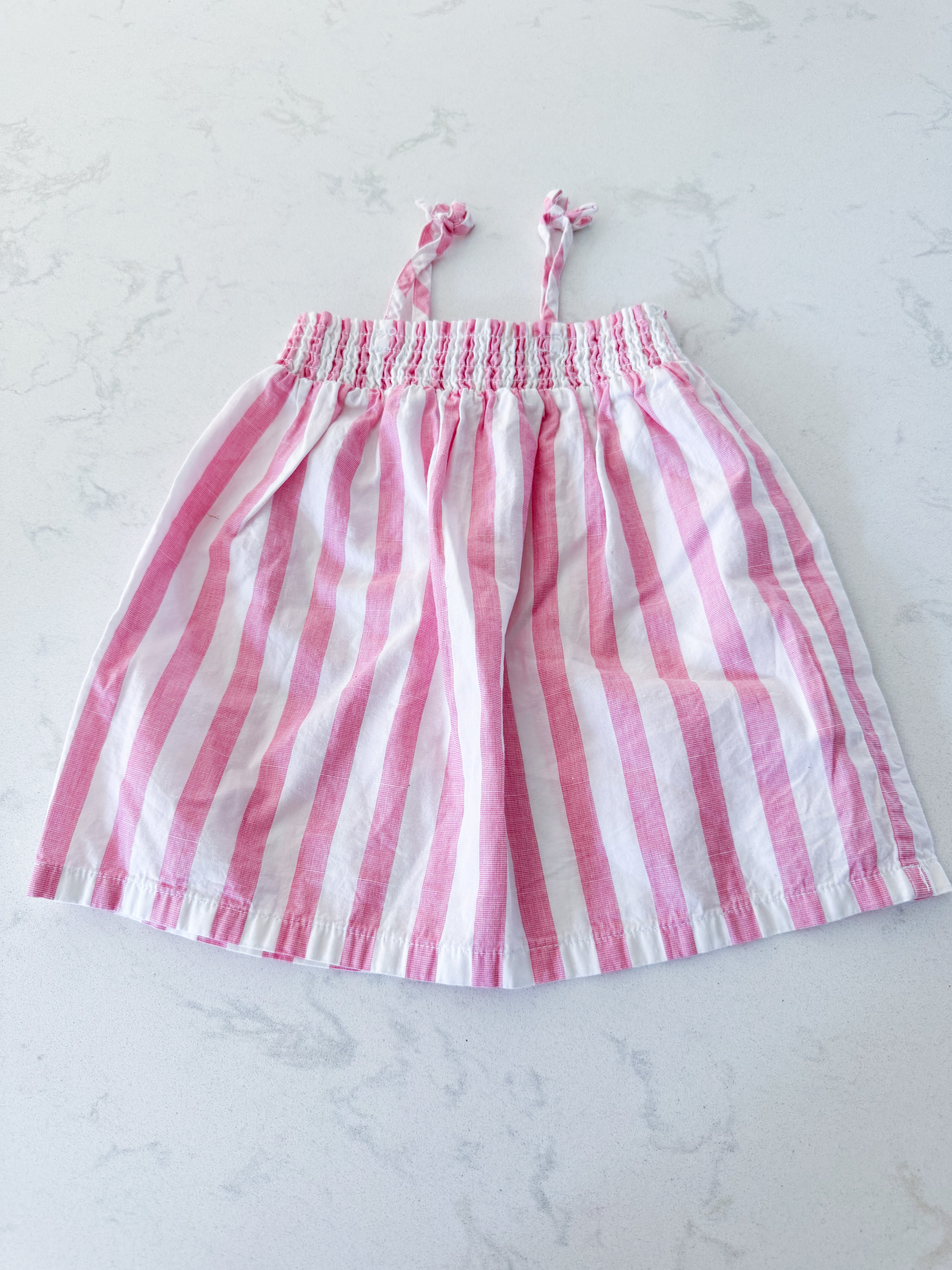 Joe Fresh- 6-12m- VGUC- pink and white striped tank dress