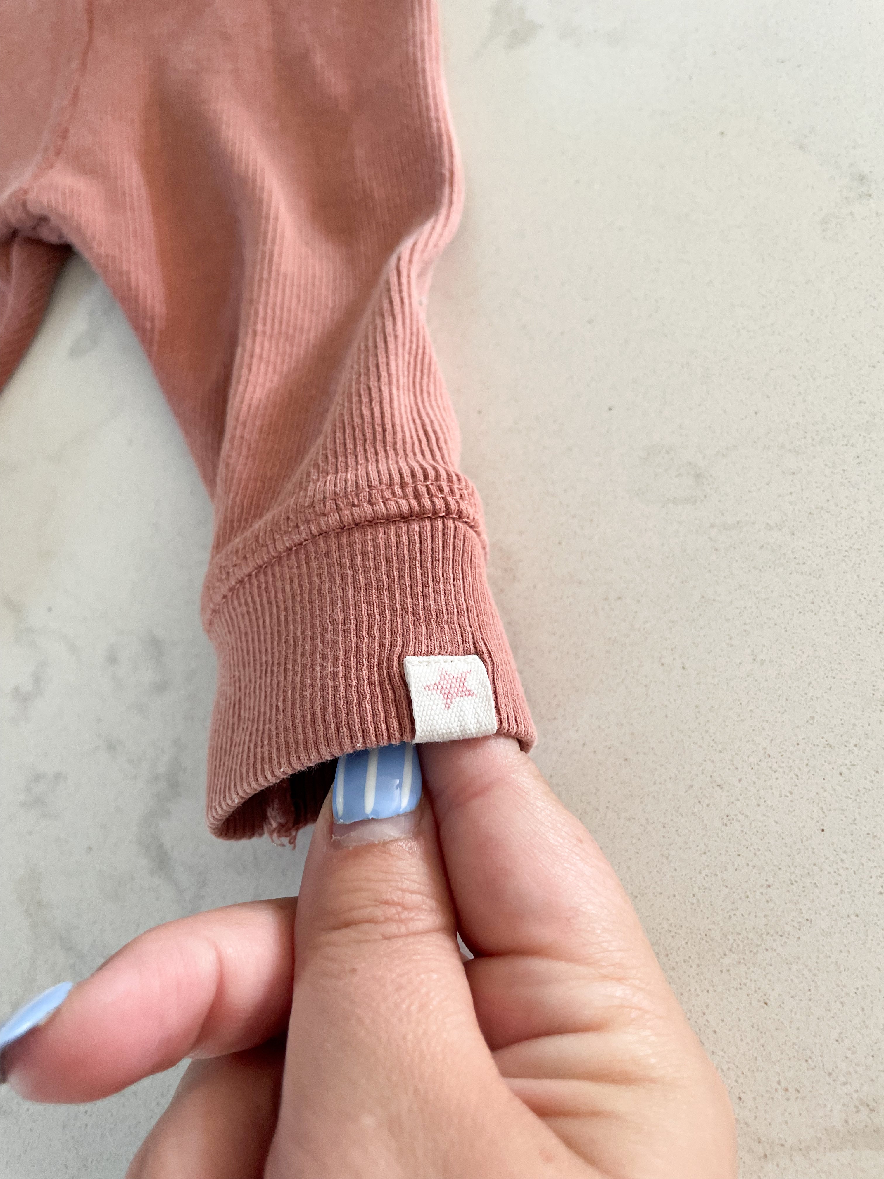 Zara-3-6m-GUC-dusty light rose ribbed leggings