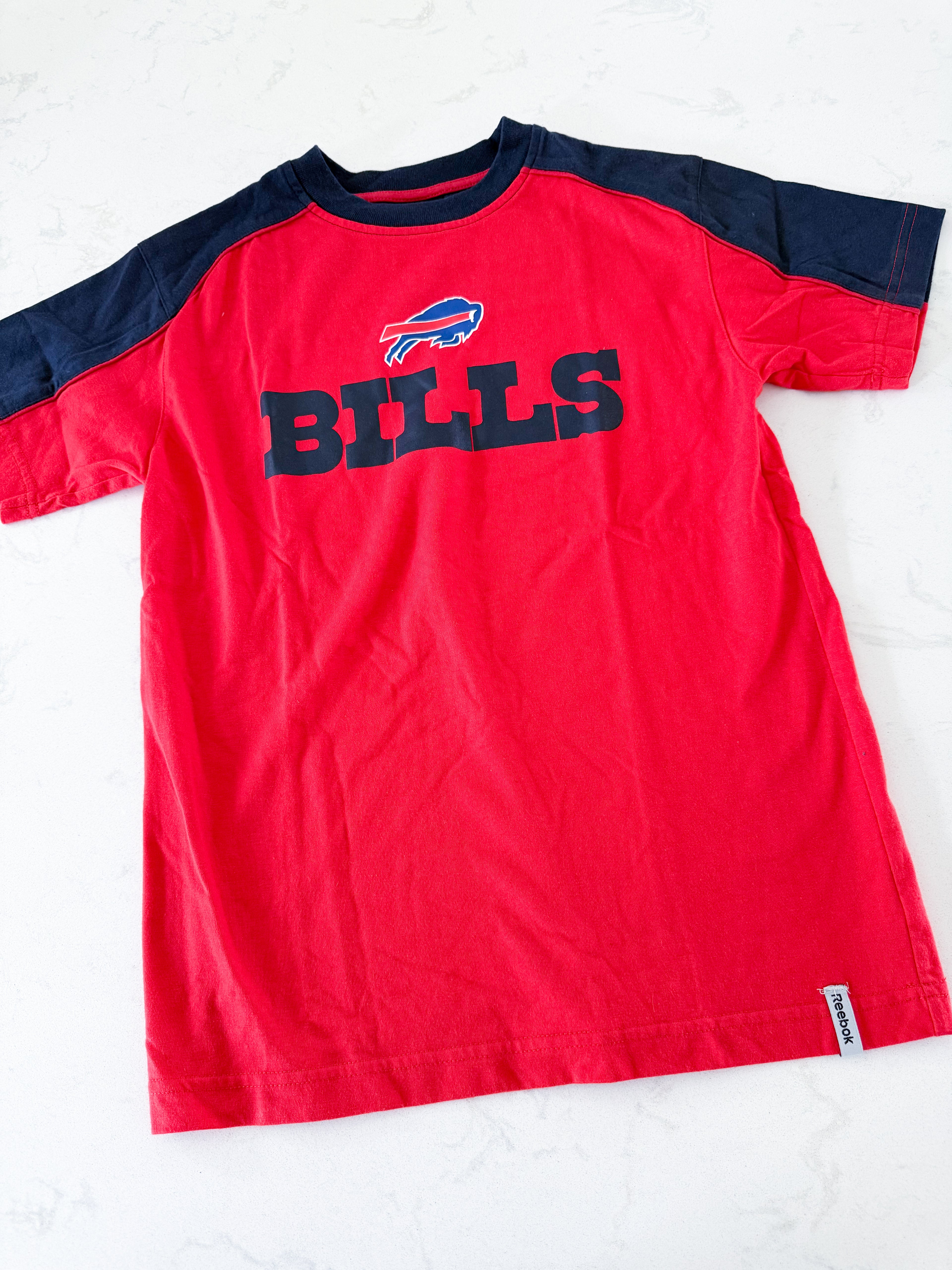 Reebok- 10-12Y- VGUC- Buffalo Bills red and navy t shirt