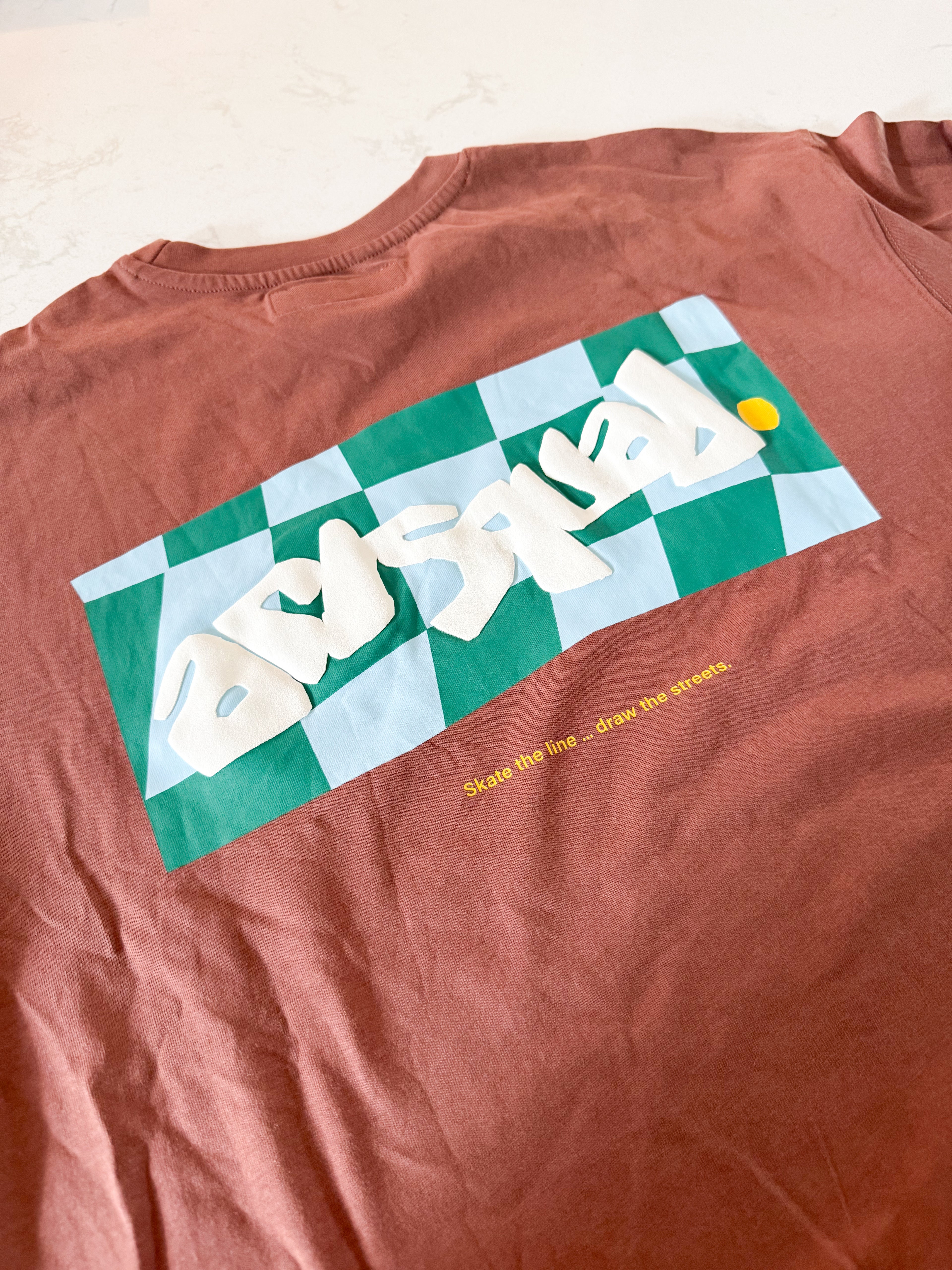 Zara- 11-12Y- VGUC- brown t shirt with funky graphics