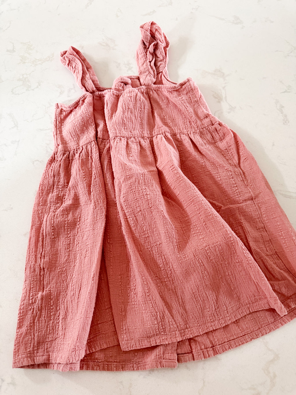 H&M- 5T- VGUC- pink muslin tank dress
