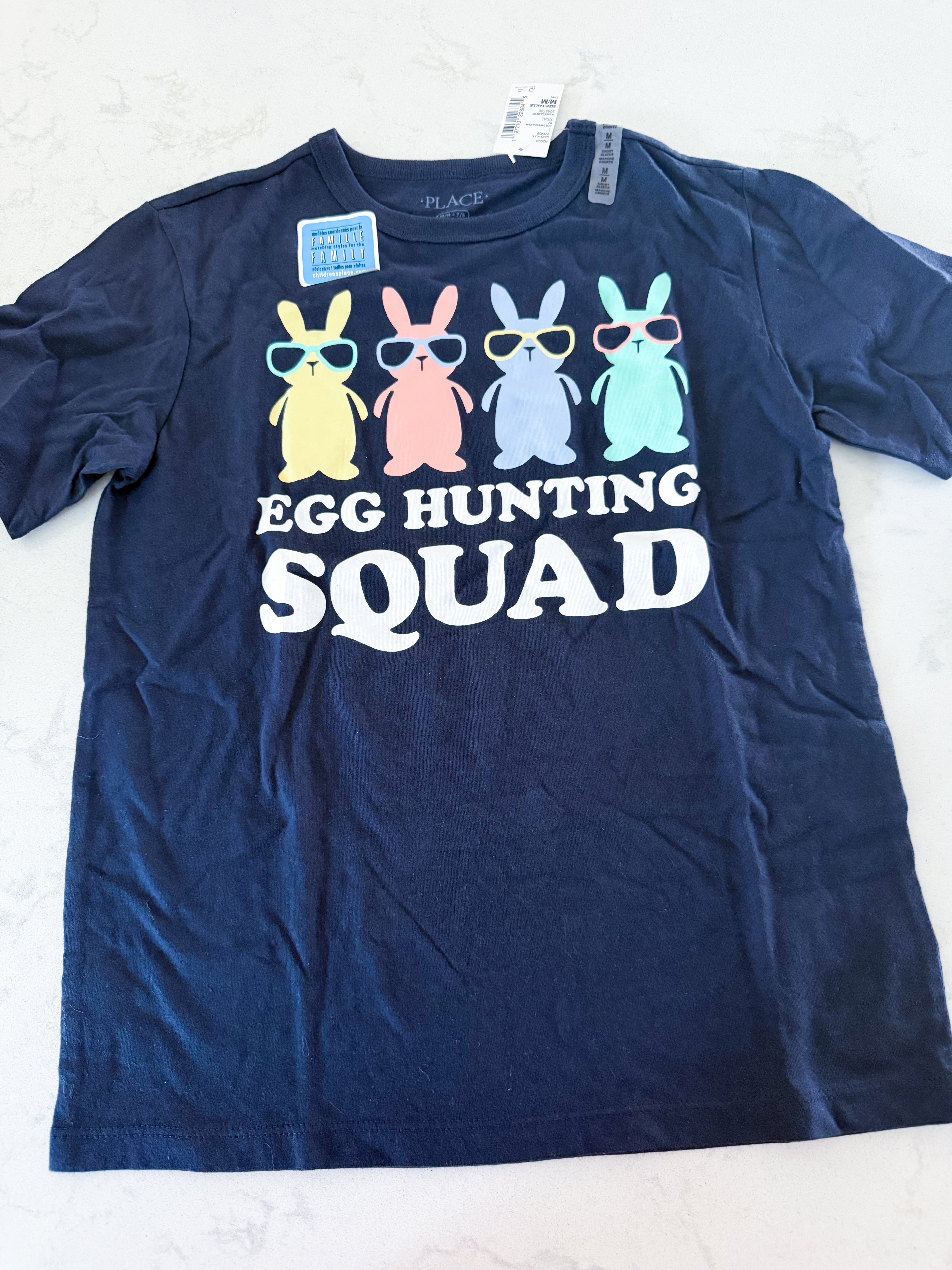 The Children’s Place- 7/8Y- BNWT- navy blue t shirt with bunny graphic