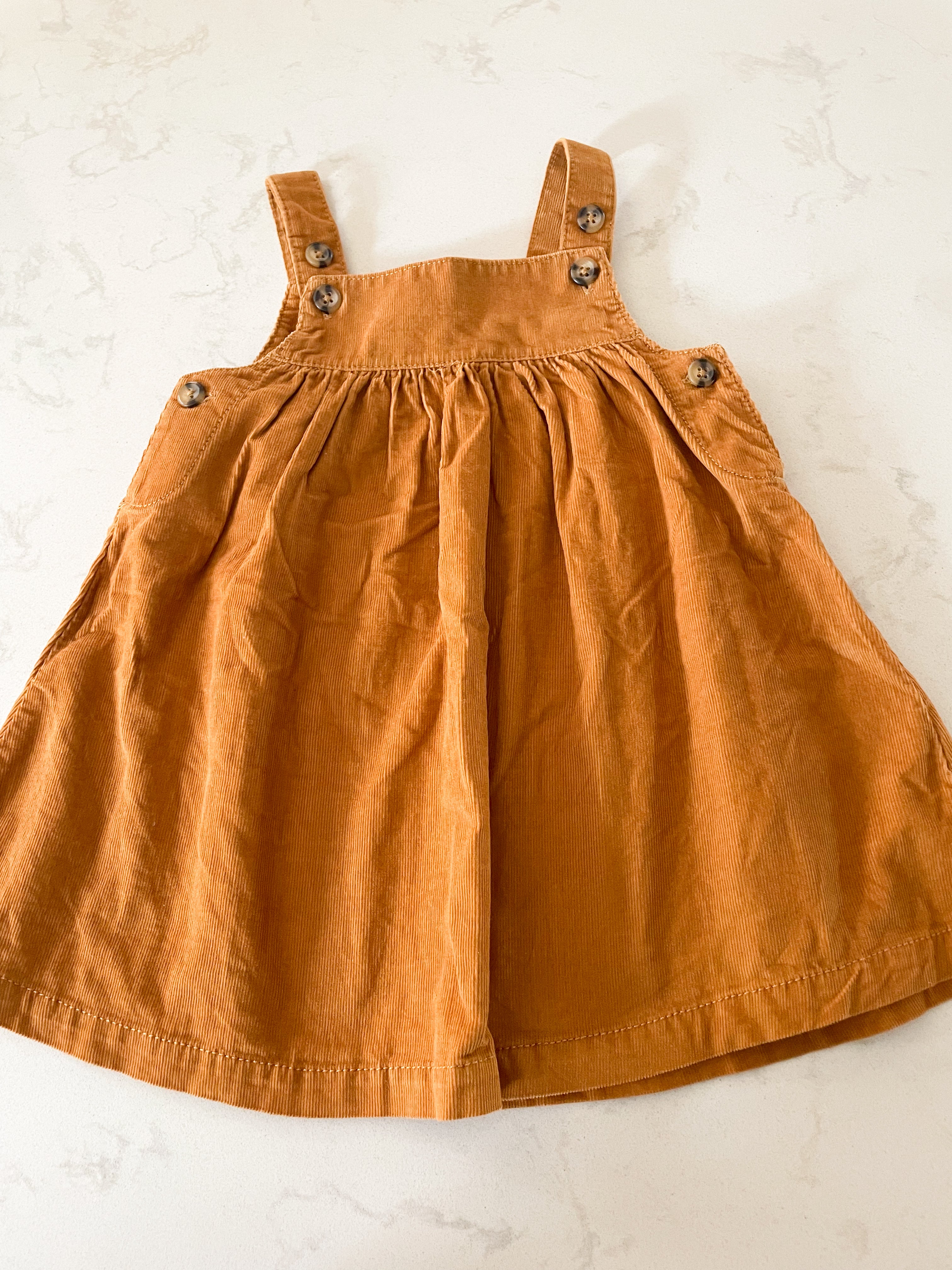 Carter’s-18m-VGUC- mustard yellow corduroy dress