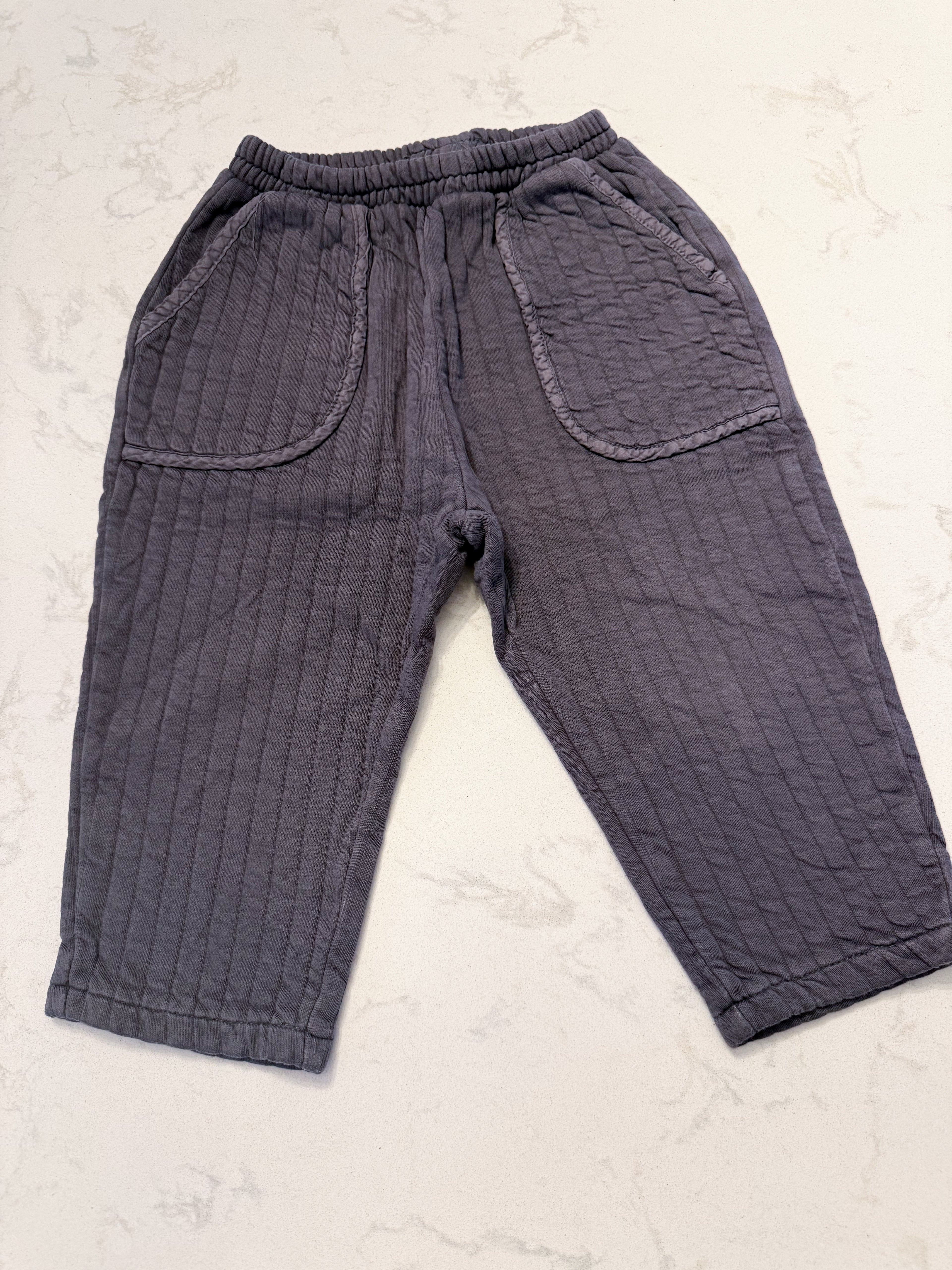 Zara- 3-4Y- VGUC- thick ribbed faded grey slouchy pants