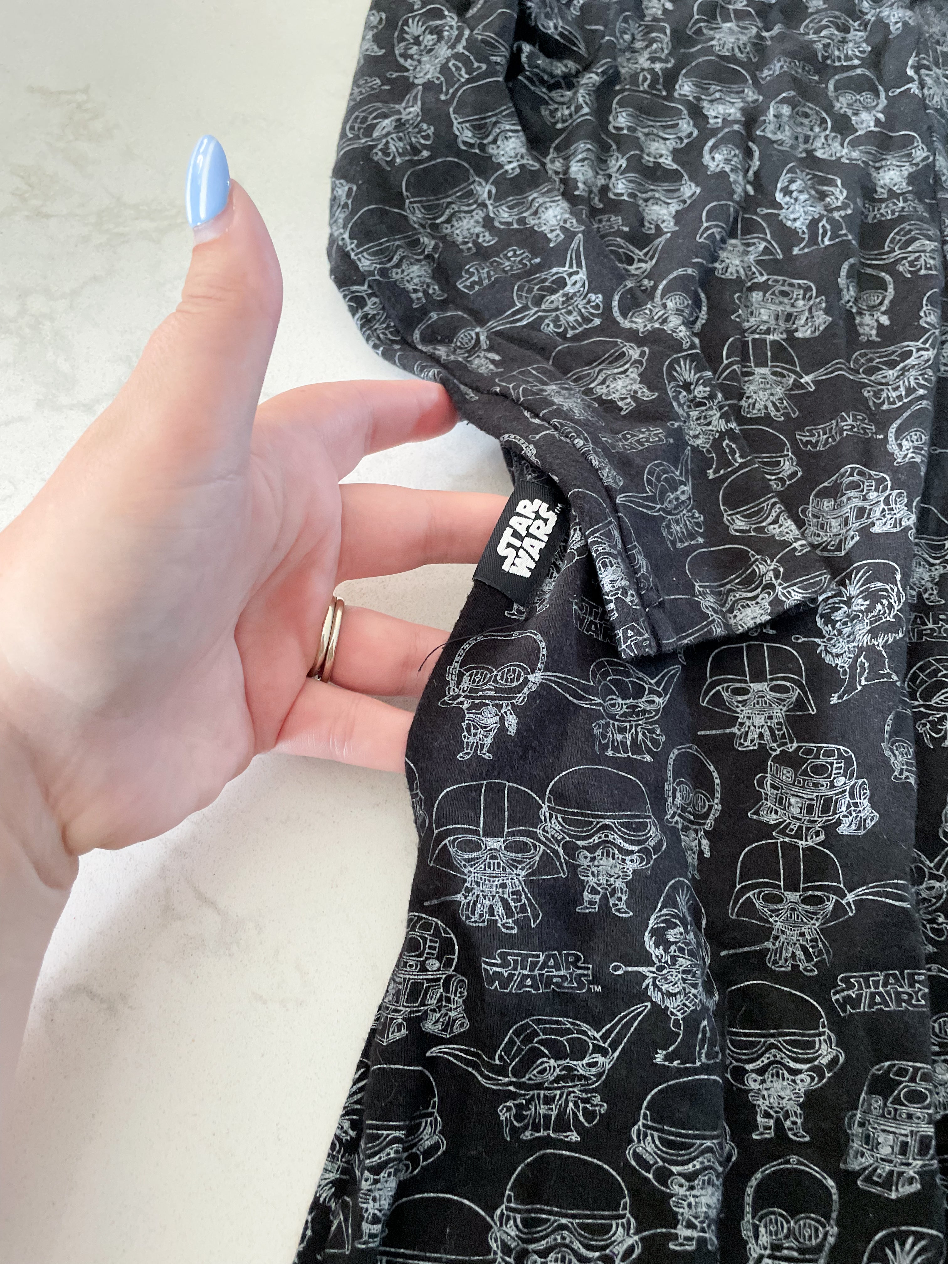 Smash+Tess- 6-7Y- GUC- black bamboo Star Wars romper