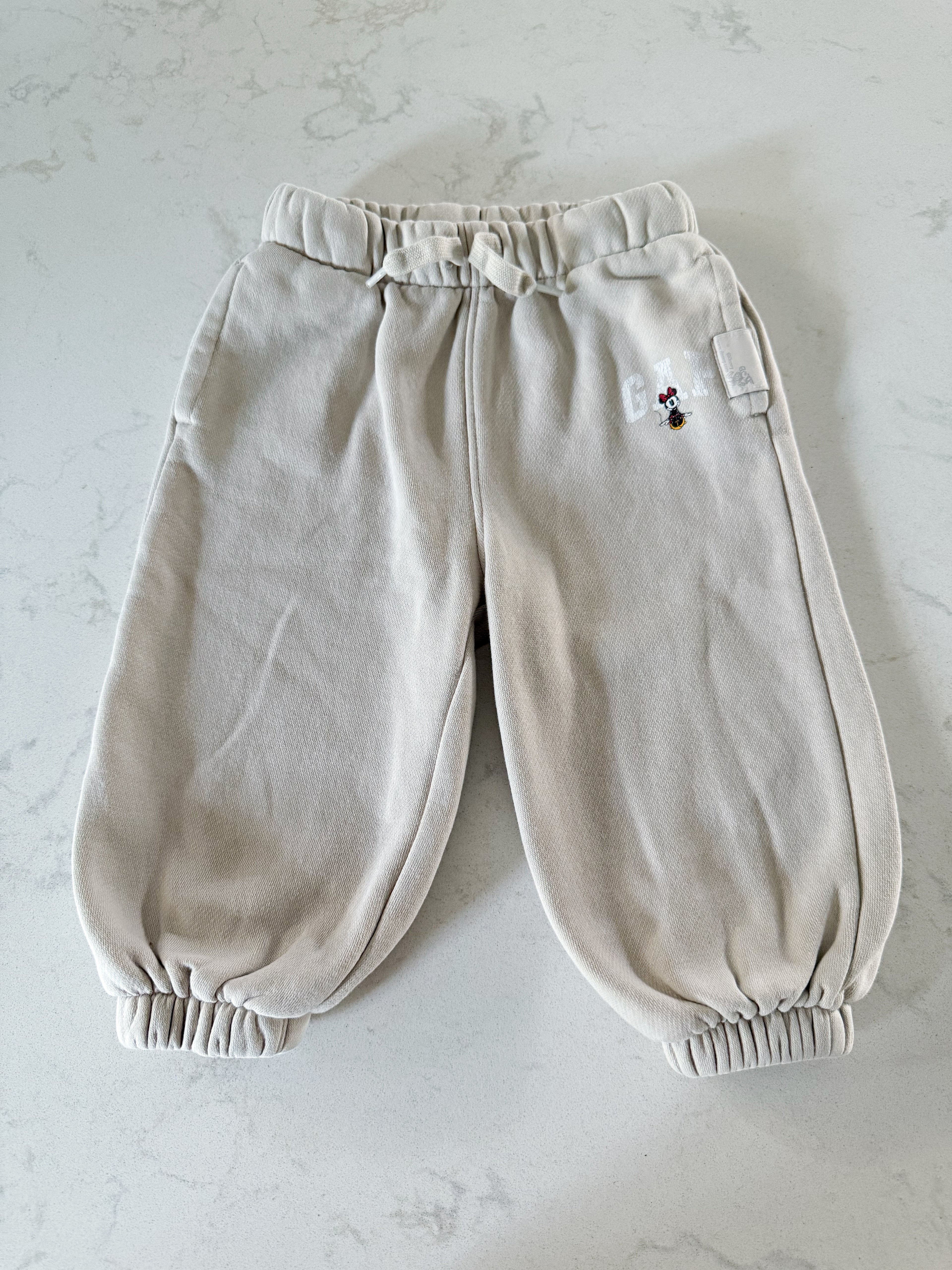 Gap- 12-18m- GUC- beige Disney beige Minnie Mouse sweat pants