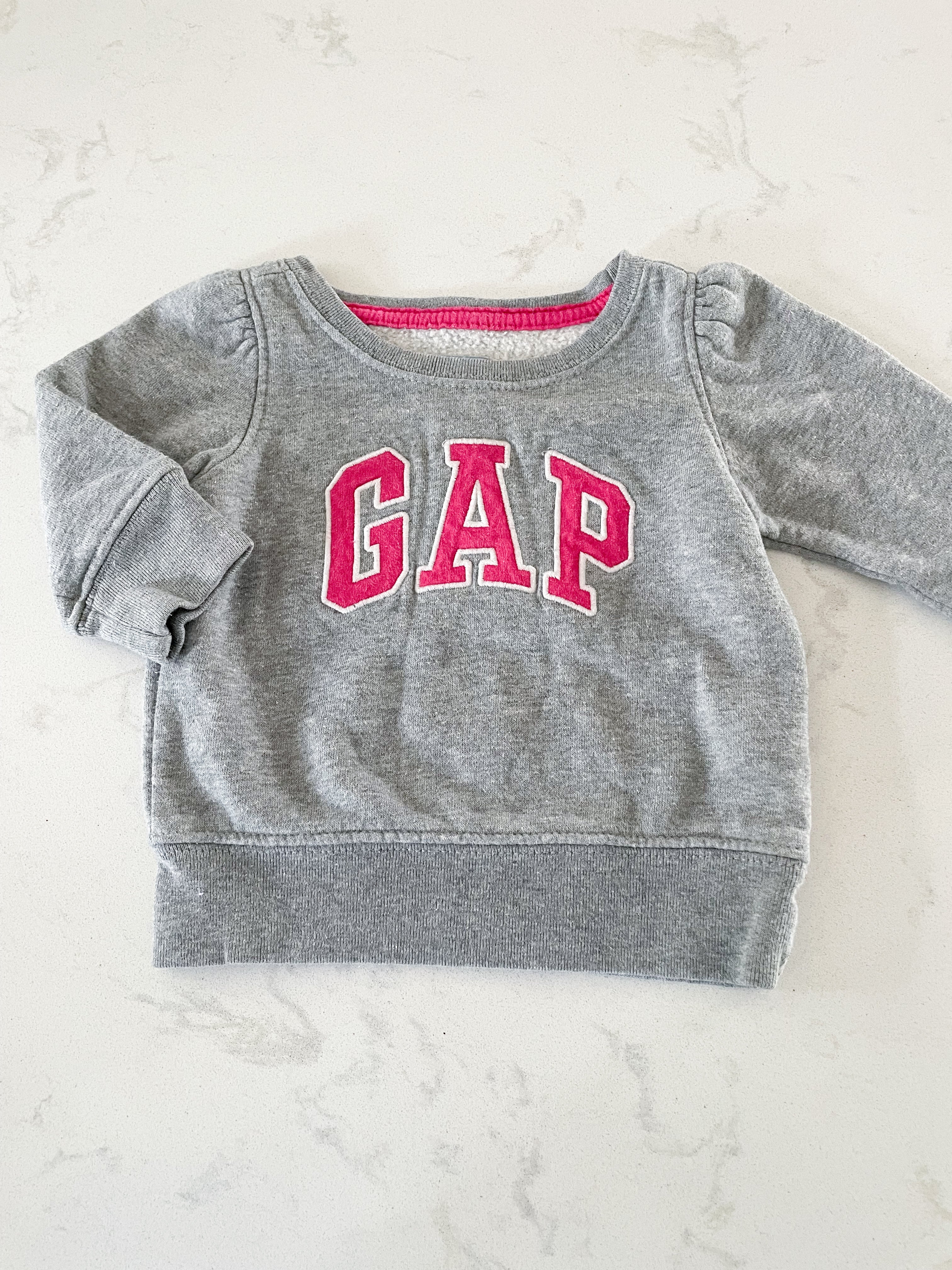 Gap- 3-6 months- grey crewneck sweater