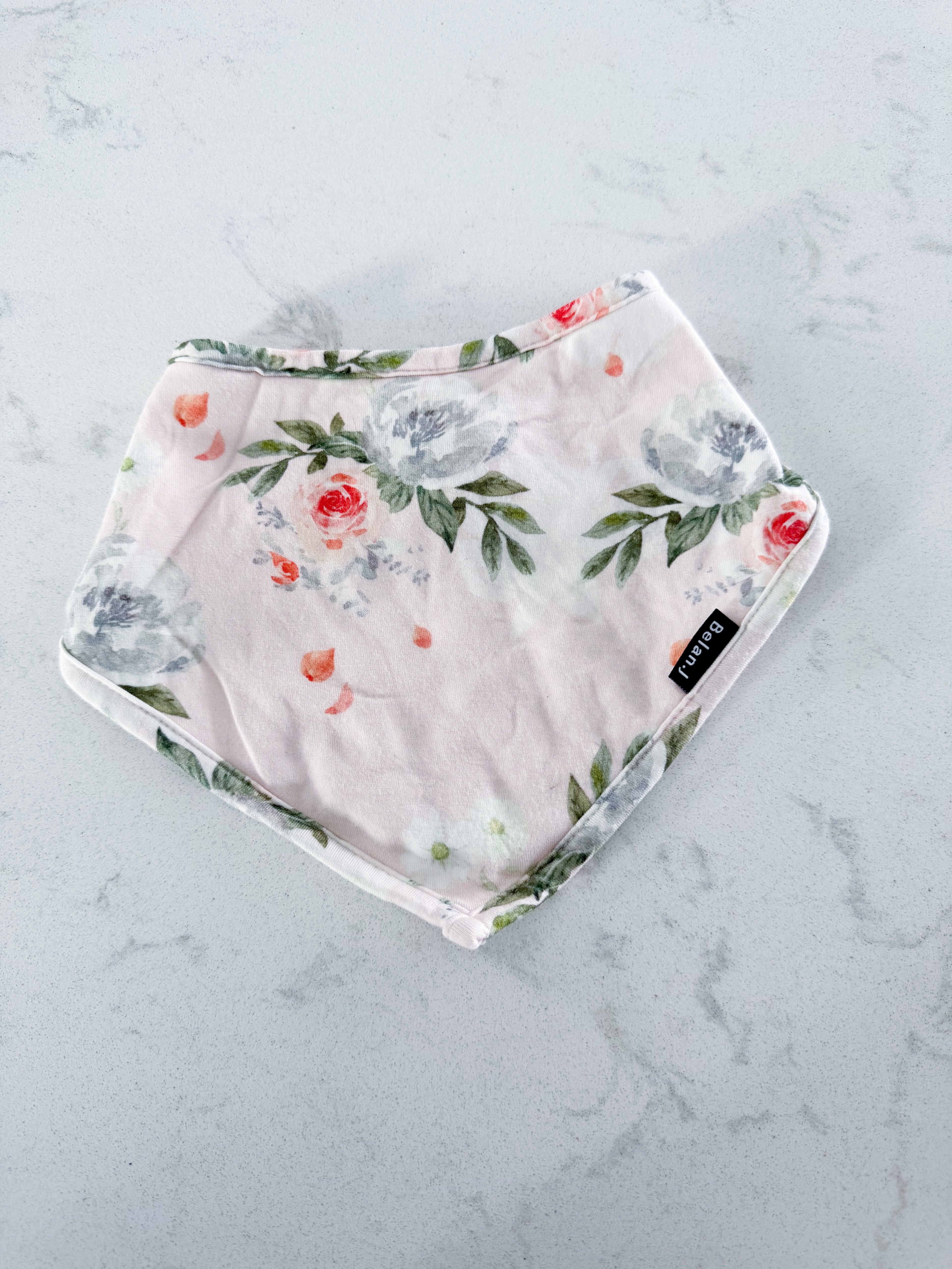 Belan. J- drool bib- VGUC- pink bamboo drool bib with absorbant towel layer