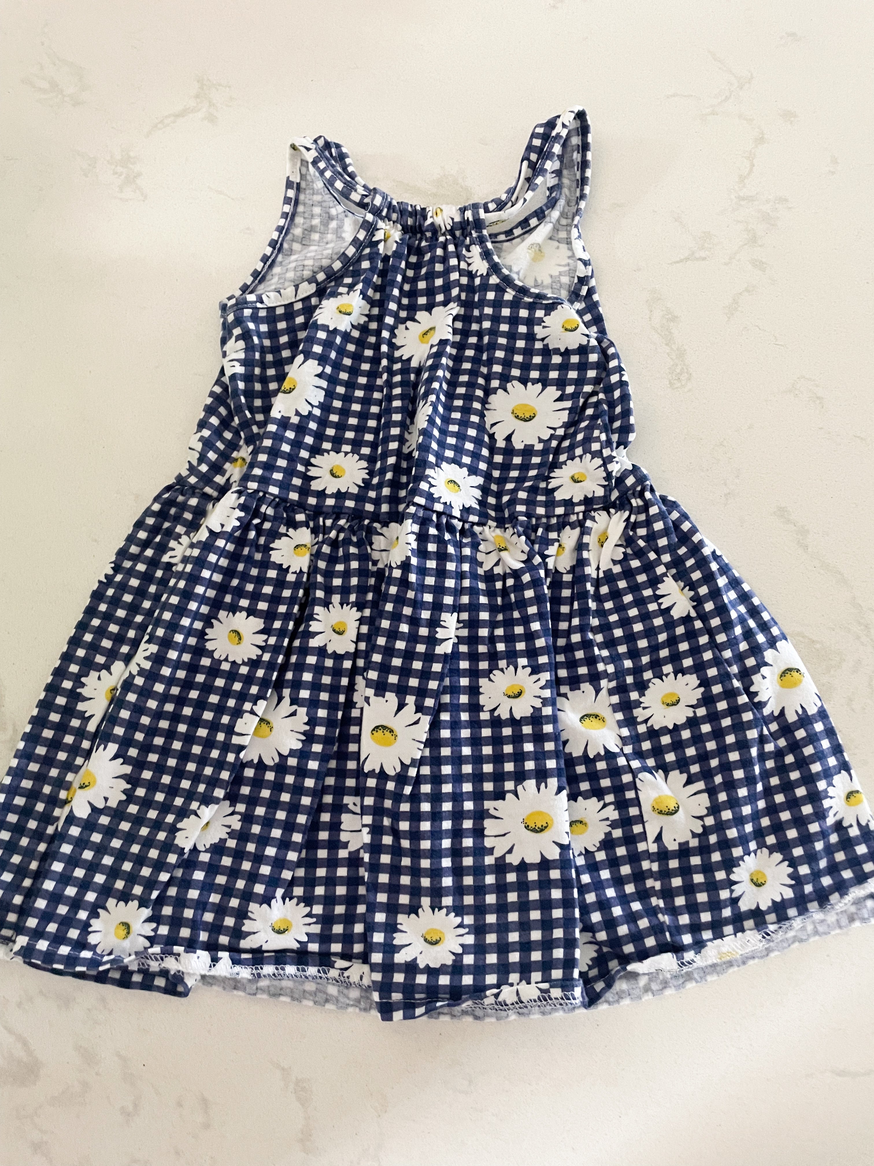 Gerber-24m-VGUC- gingham daisy tank dress
