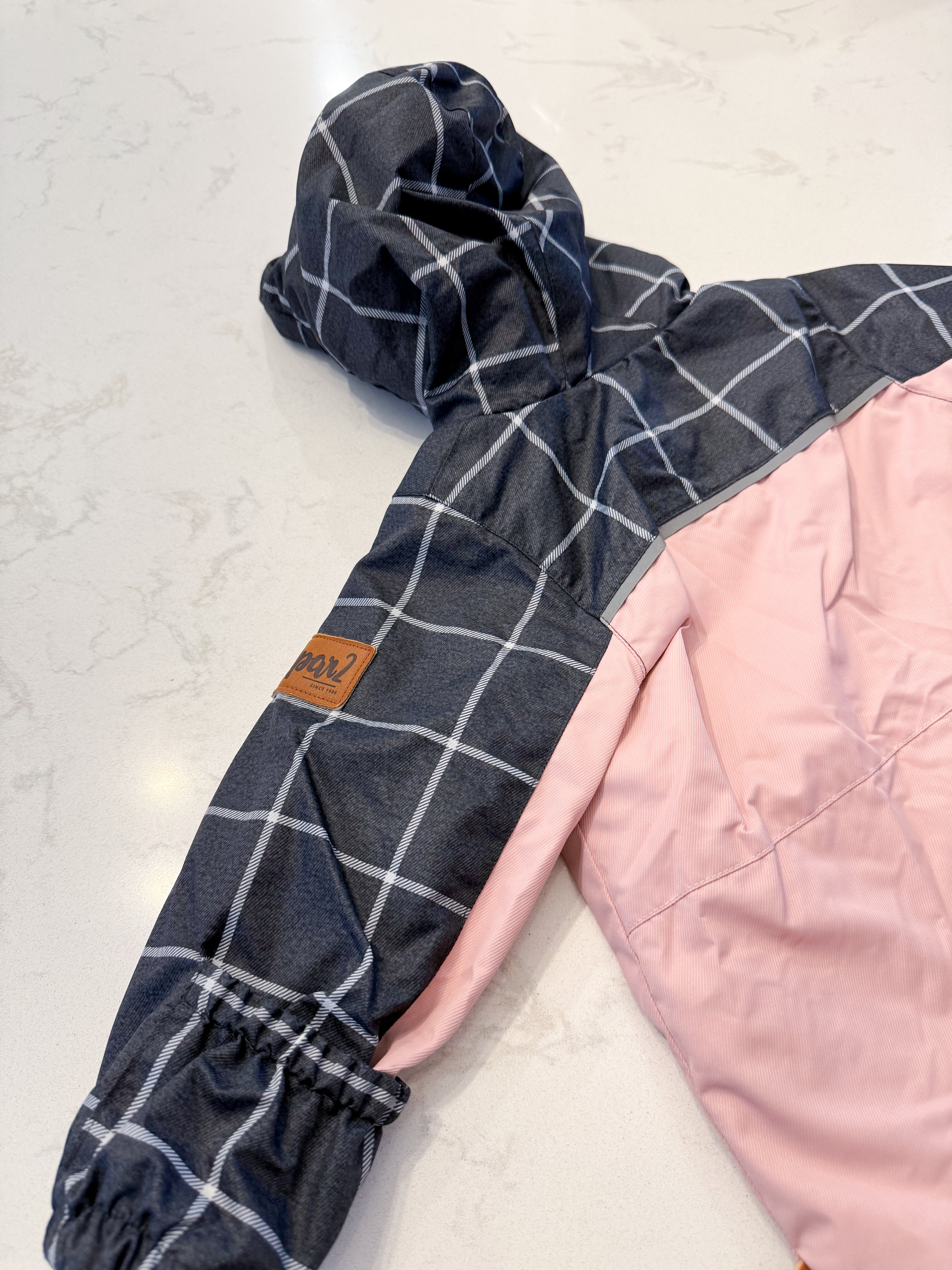 Deux par deux- 12m- VGUC- mid season fleece lined suit with fold over feet and hands