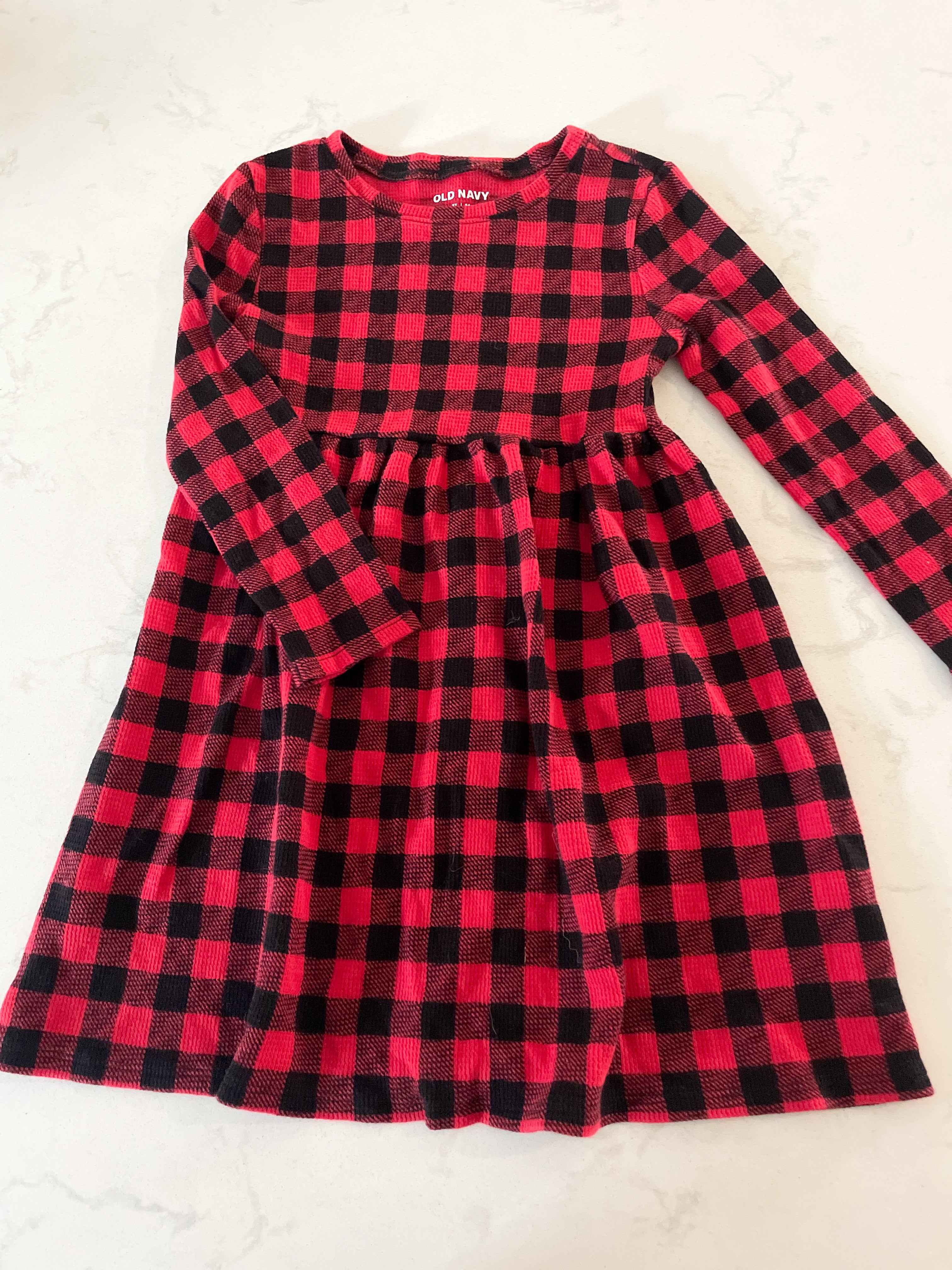 Old Navy-5T-GUC-red and black checkered dress