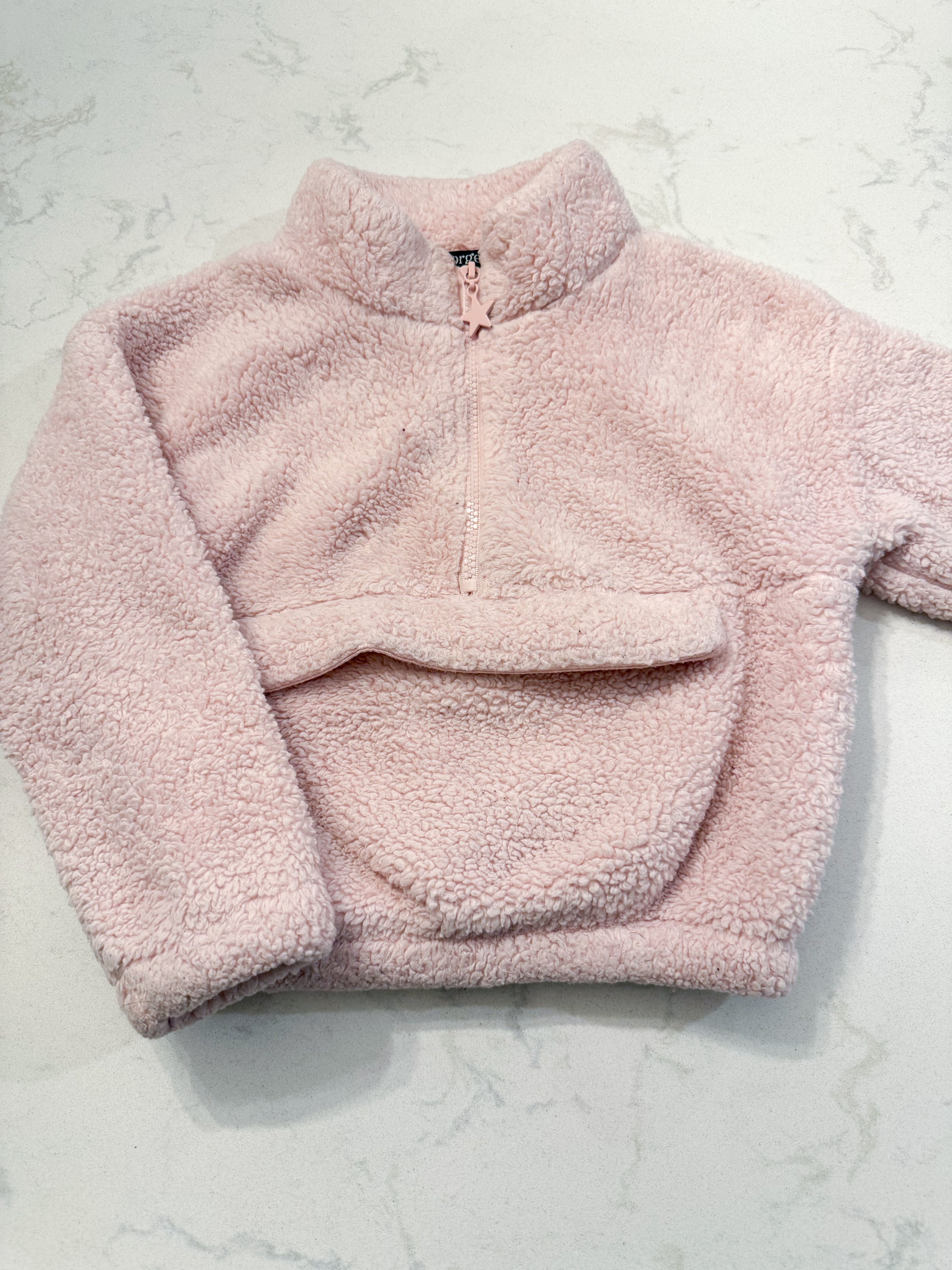 George- 4-5Y- GUC- pink Sherpa quarter zip