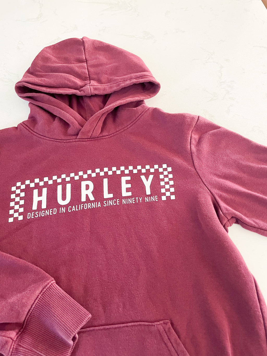 Hurley-7/8Y-GUC-burgundy hoodie