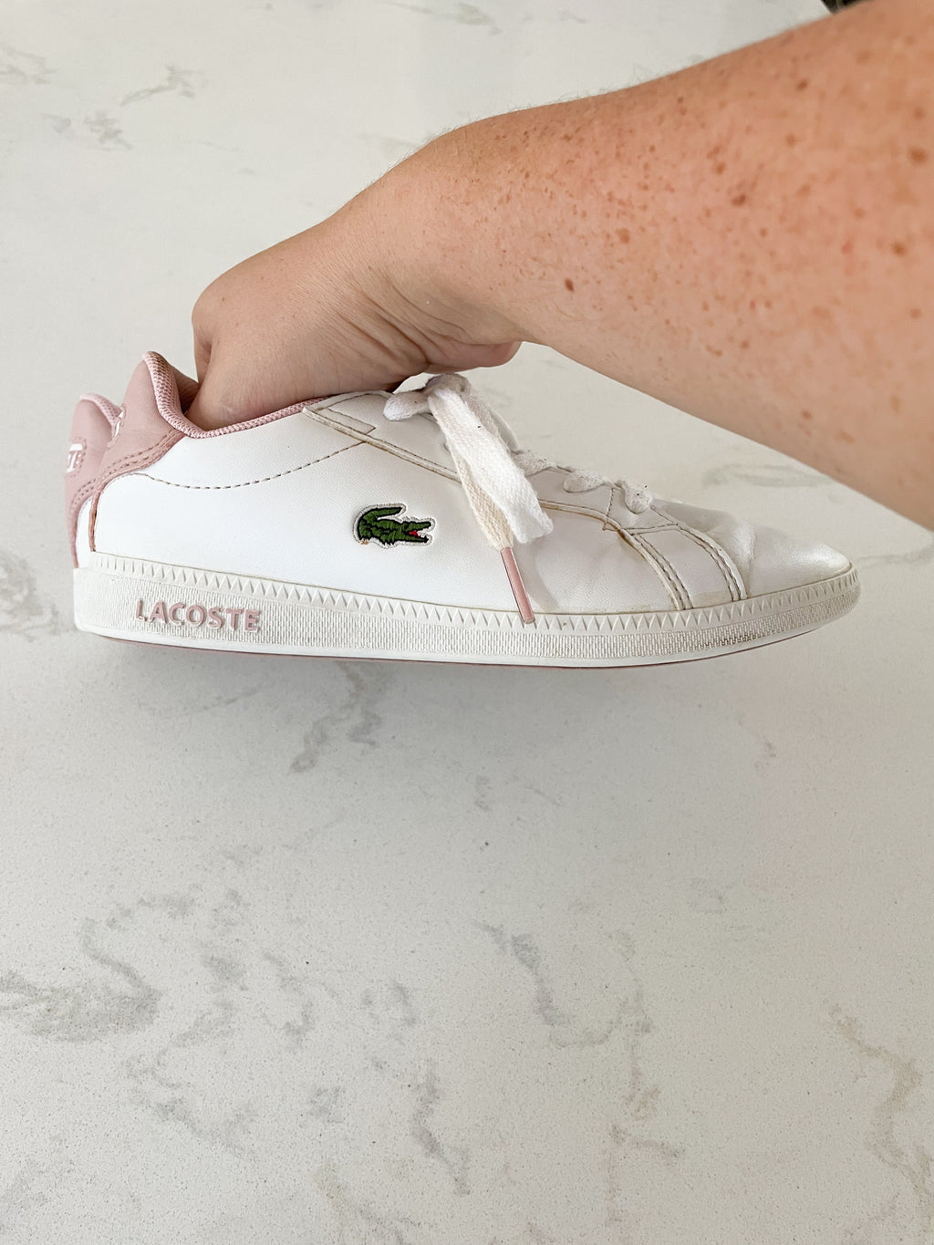 Lacoste- 12C- white shoes with laces
