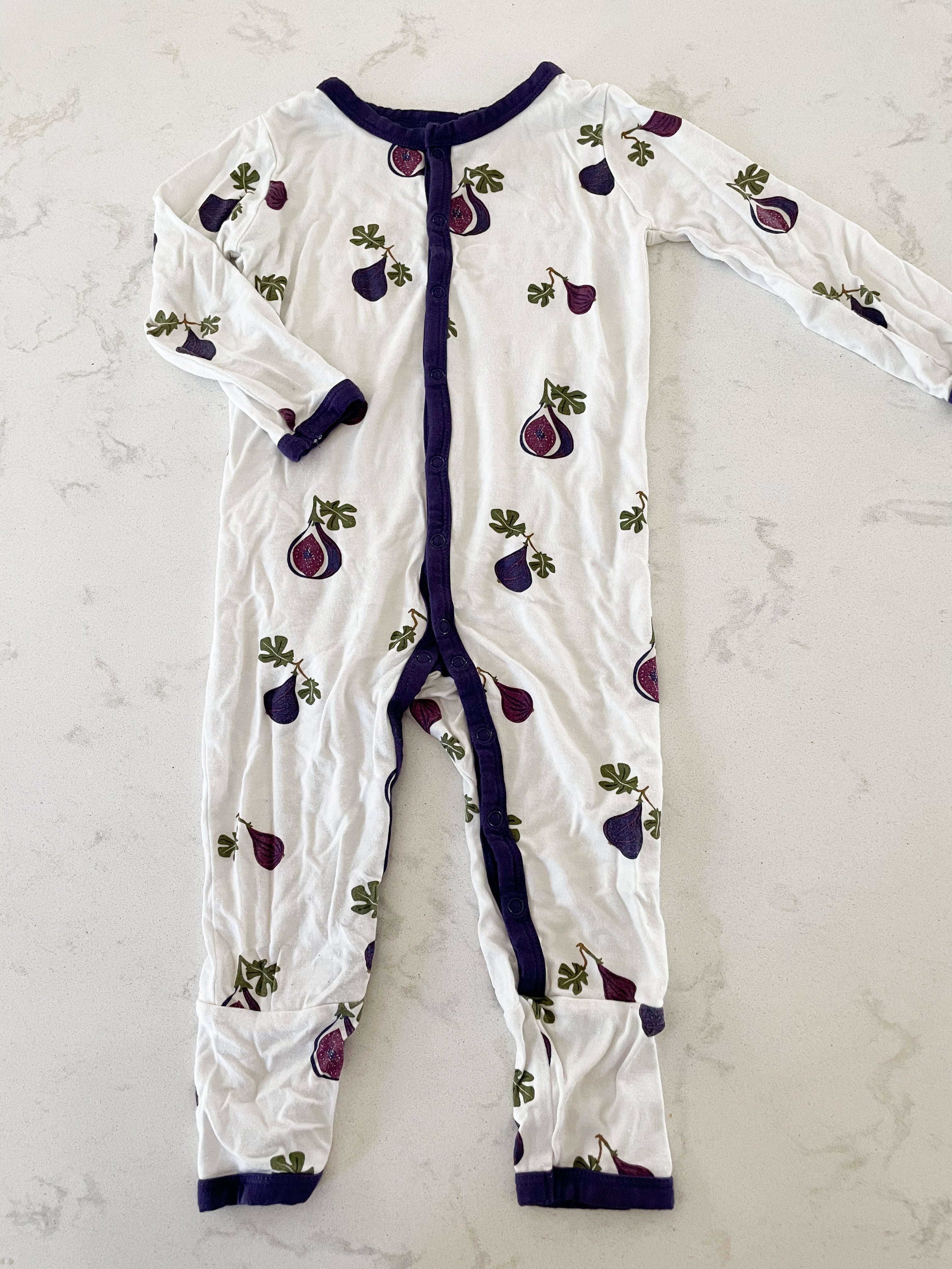 Kyte Baby- 18-24m- bamboo footless snap pajamas with figs