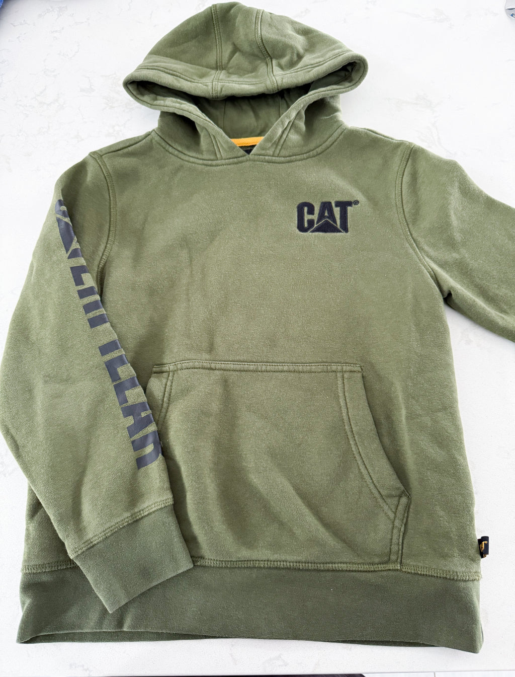 CAT- 10-12Y- PLAY- olive Green hoodie with embroidered logo