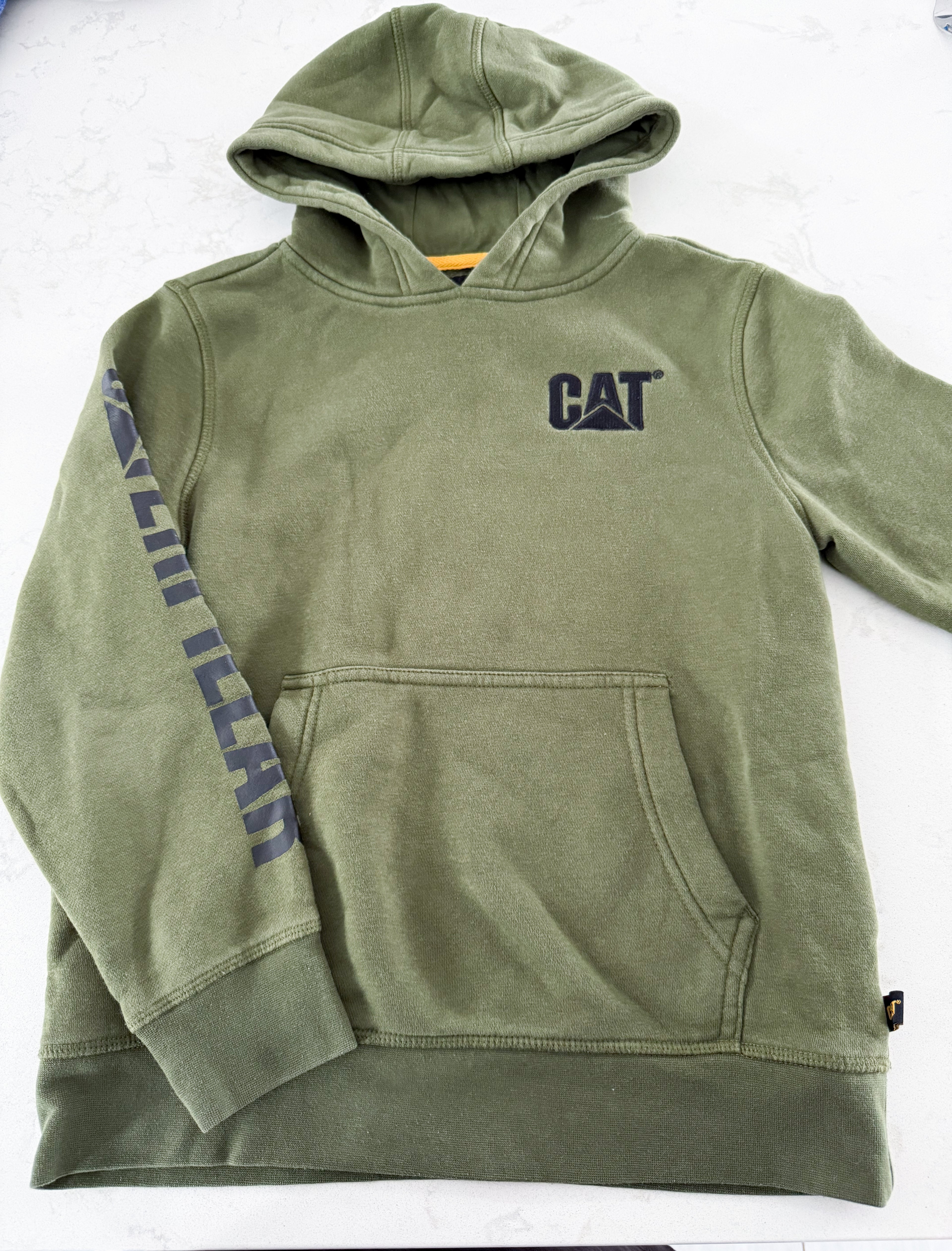 CAT- 10-12Y- PLAY- olive Green hoodie with embroidered logo