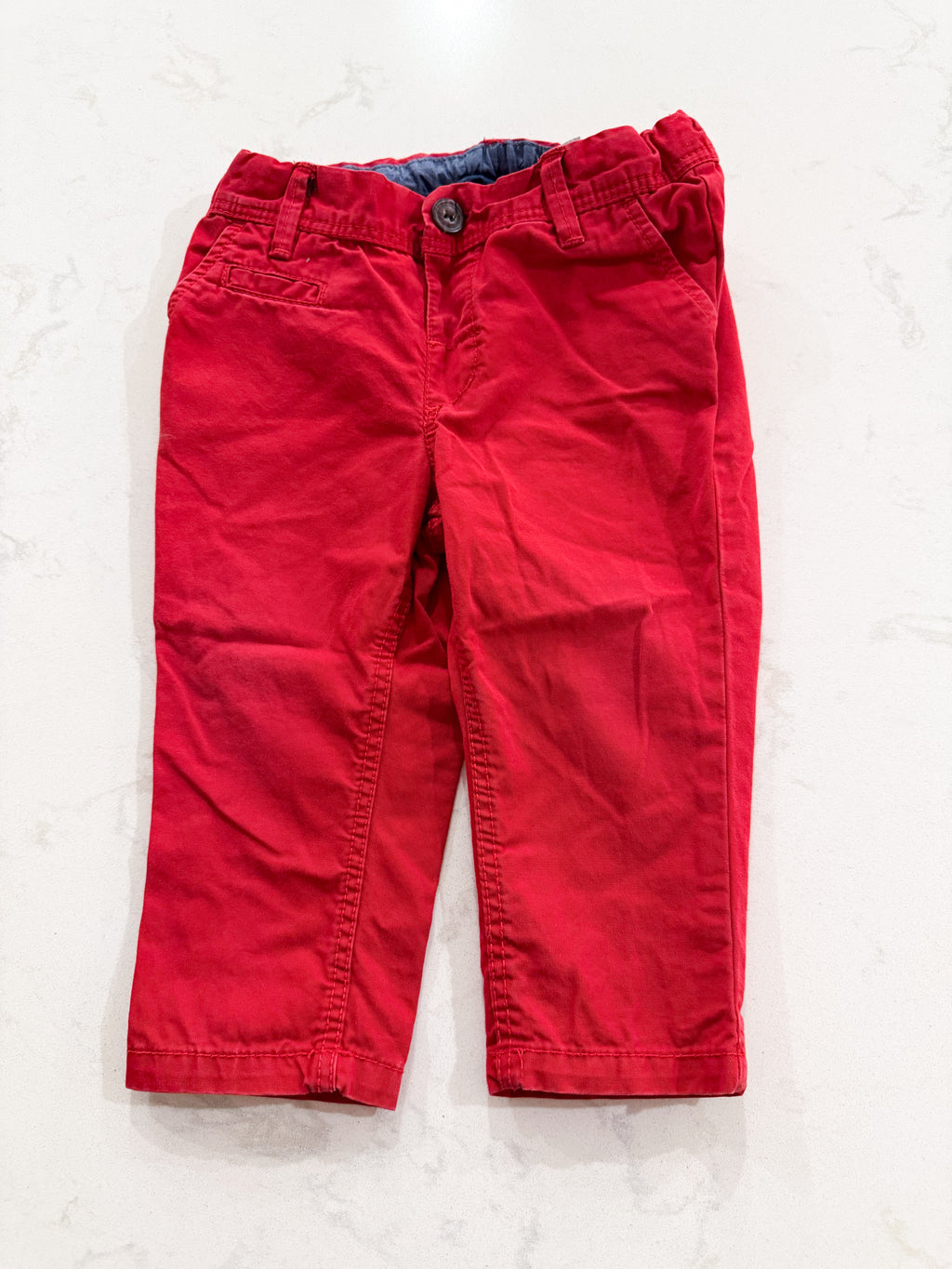 H&M- 6-9m- GUC- red khaki pants