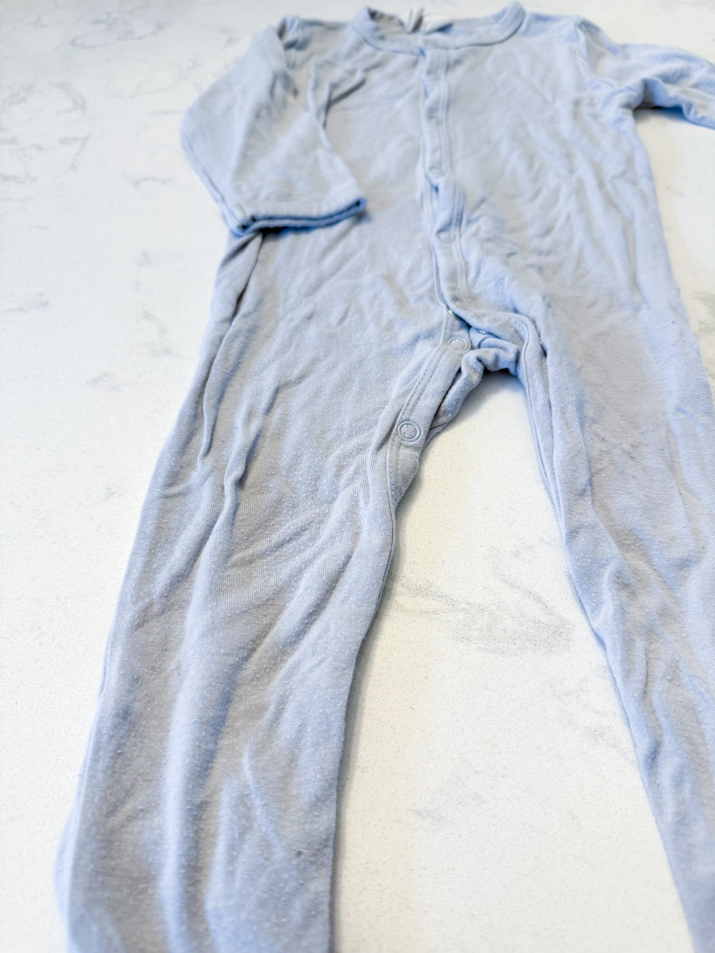 Kyte Baby- 3-6m- PLAYYYY- light blue button up bamboo footie Jammies