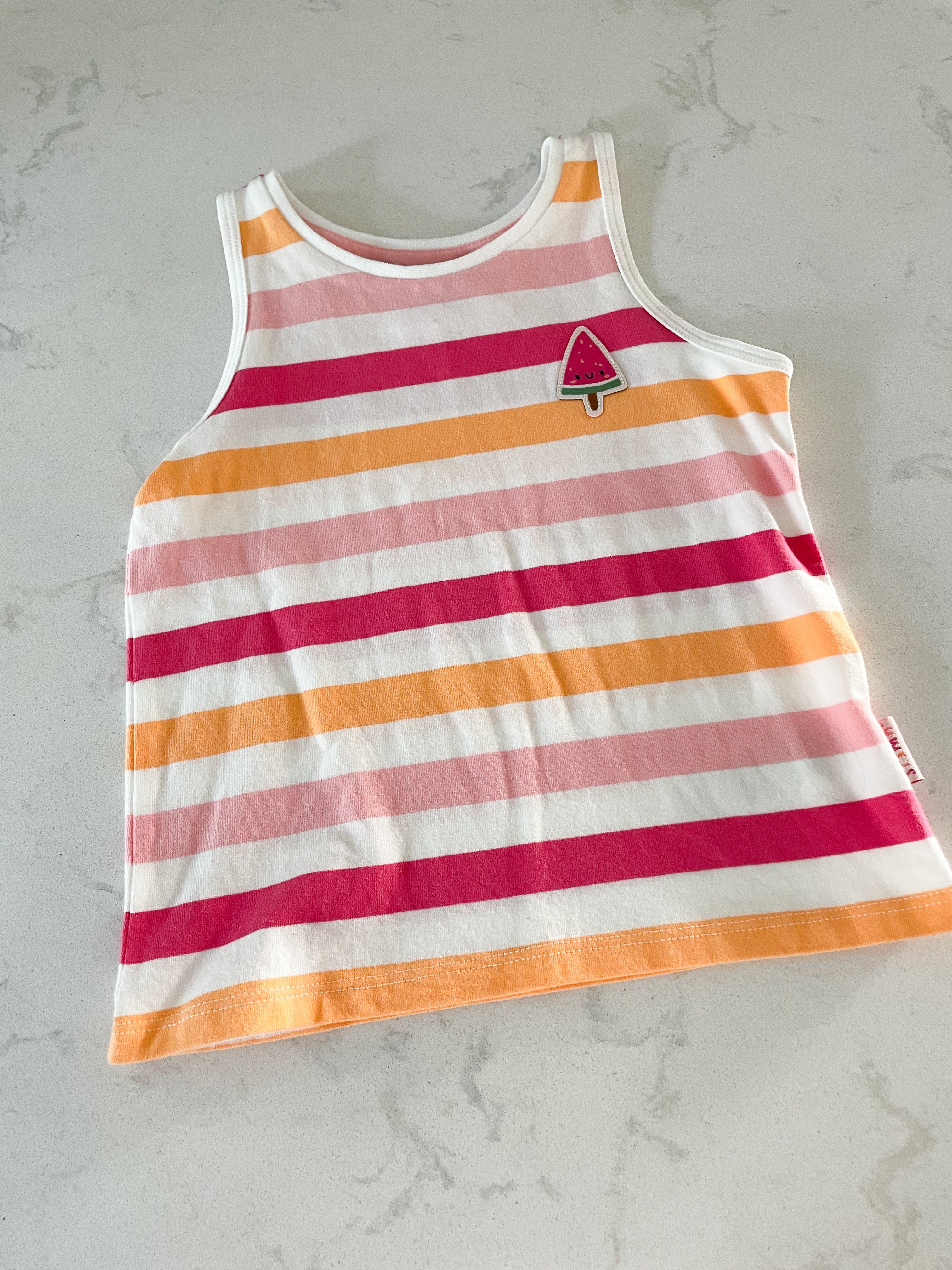 Souris Mini-18m-BNWOT-pink orange and white striped tank