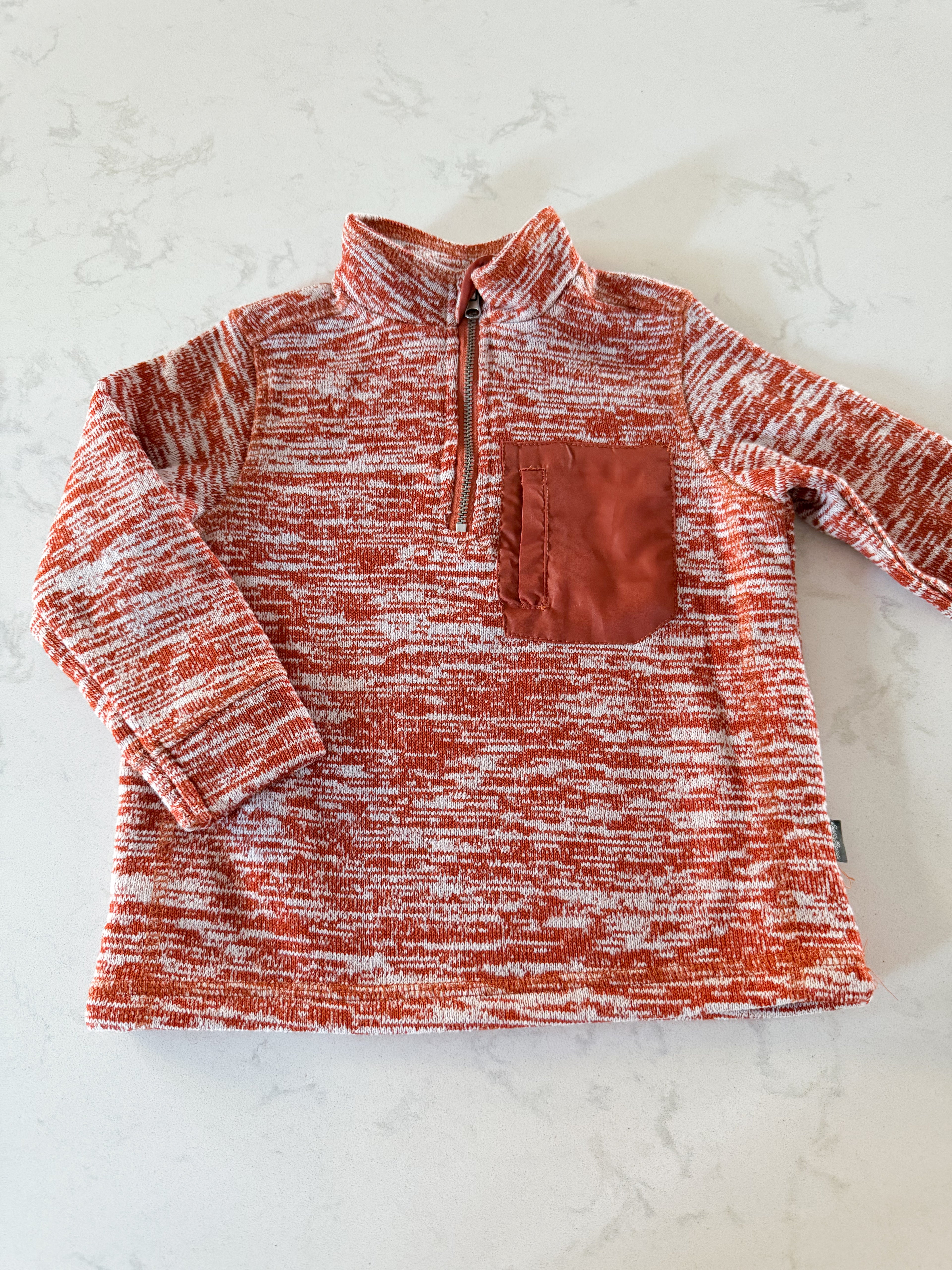 Eddie Bauer- 2-3Y- VGUC- burnt orange knot quarter zip