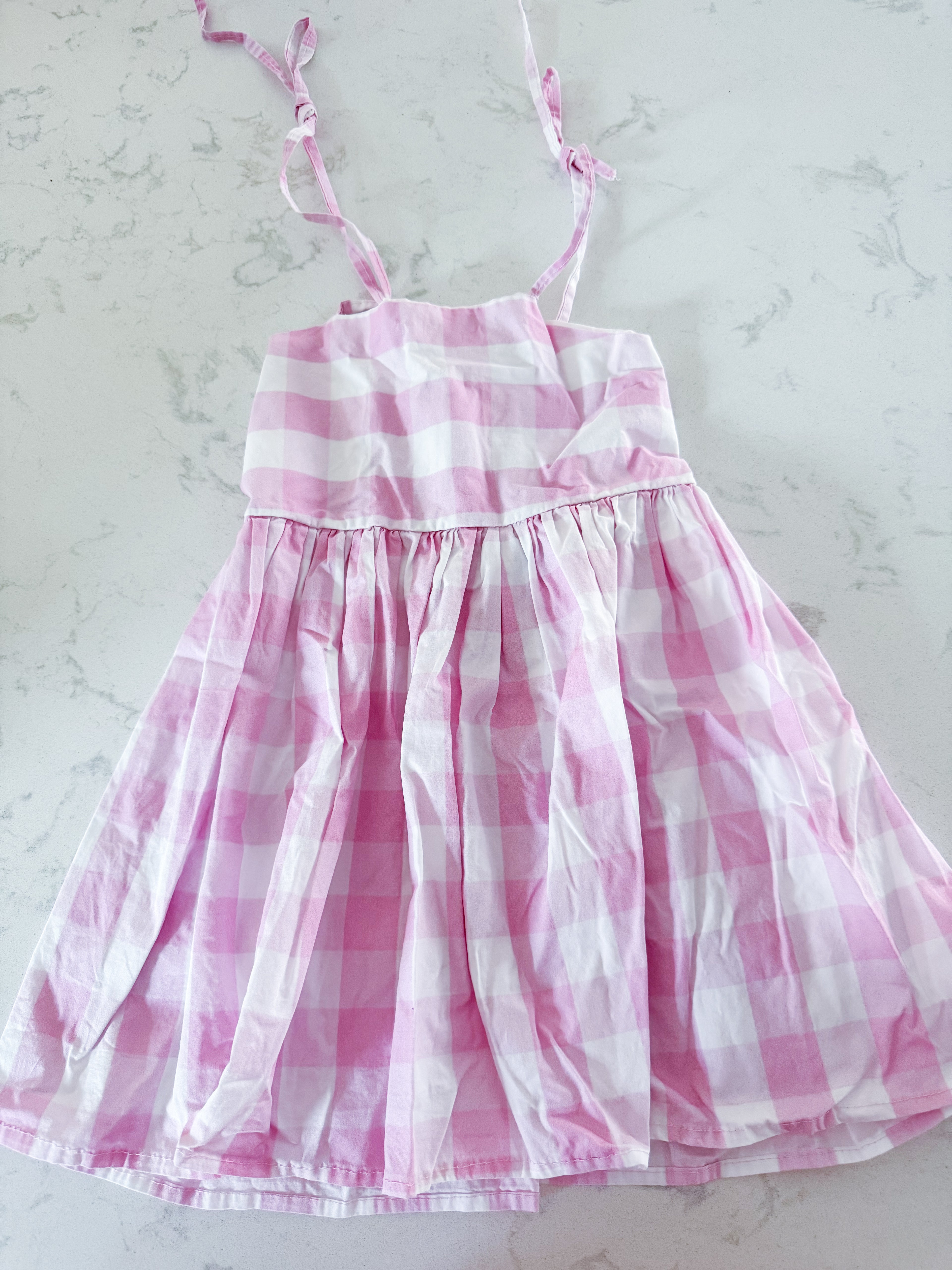 Tulle Tiny- 4T- VGUC- pink plaid tank dress