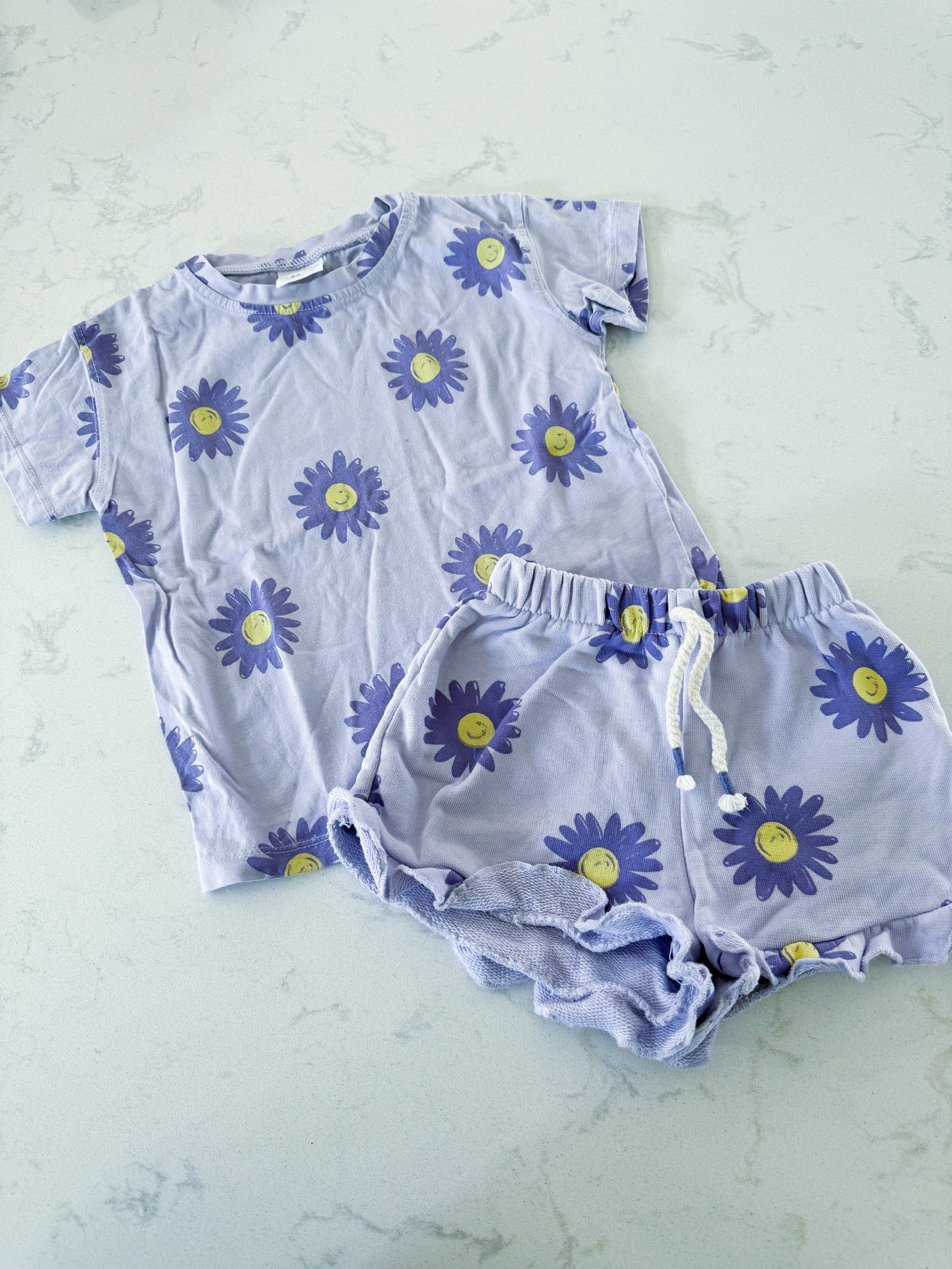 Zara- 18-24m- PLAY- purple two piece set with purple florals