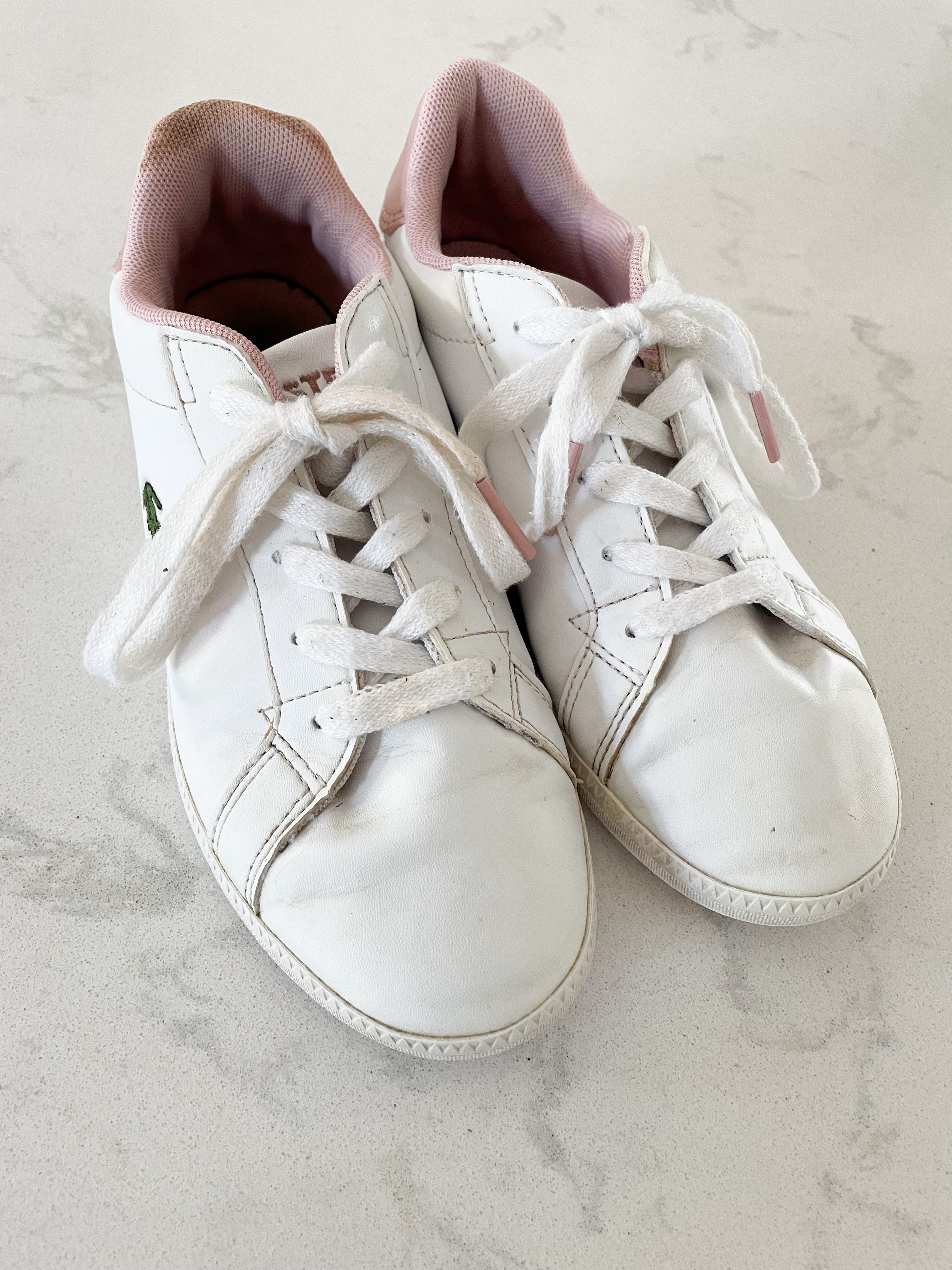 Lacoste- 12C- white shoes with laces