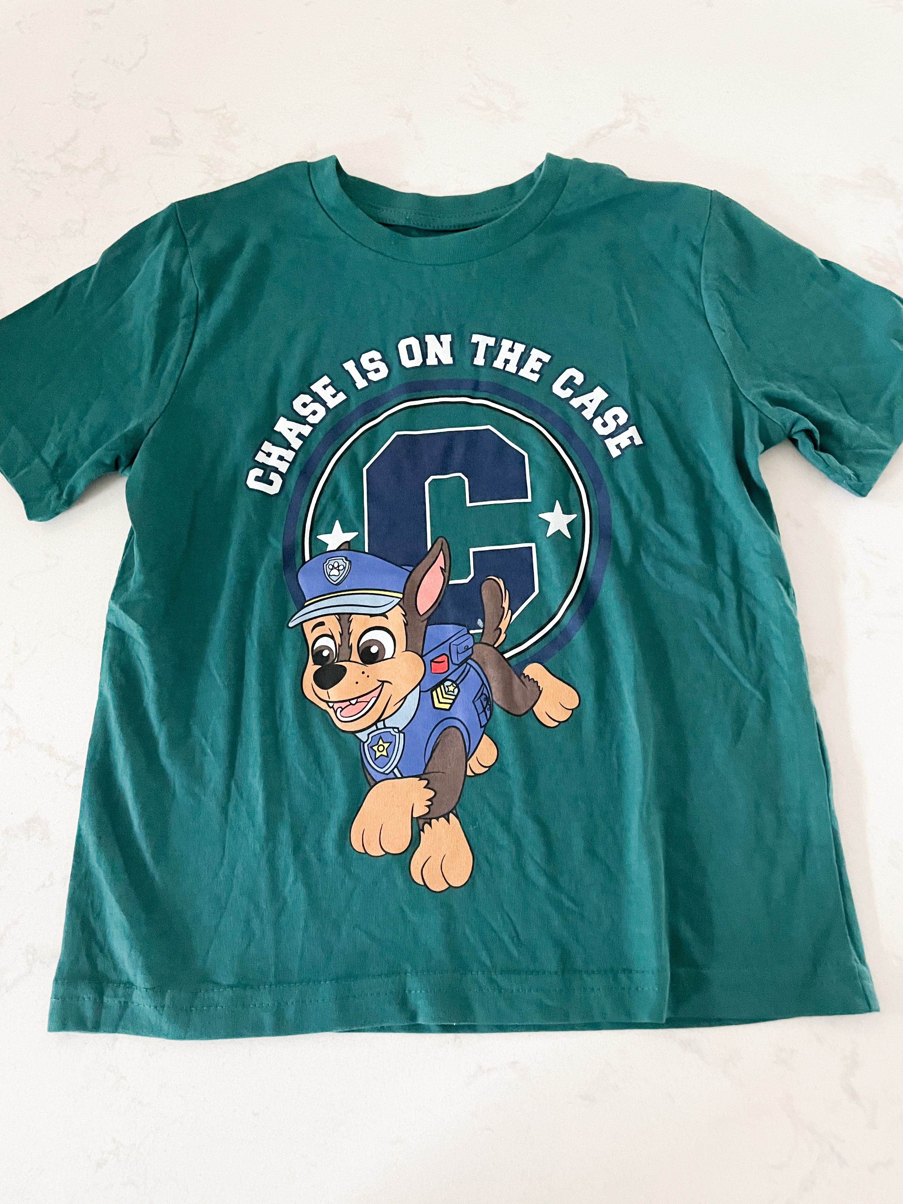Nickelodeon-6Y-VGUC- Green t shirt with Chase on the front