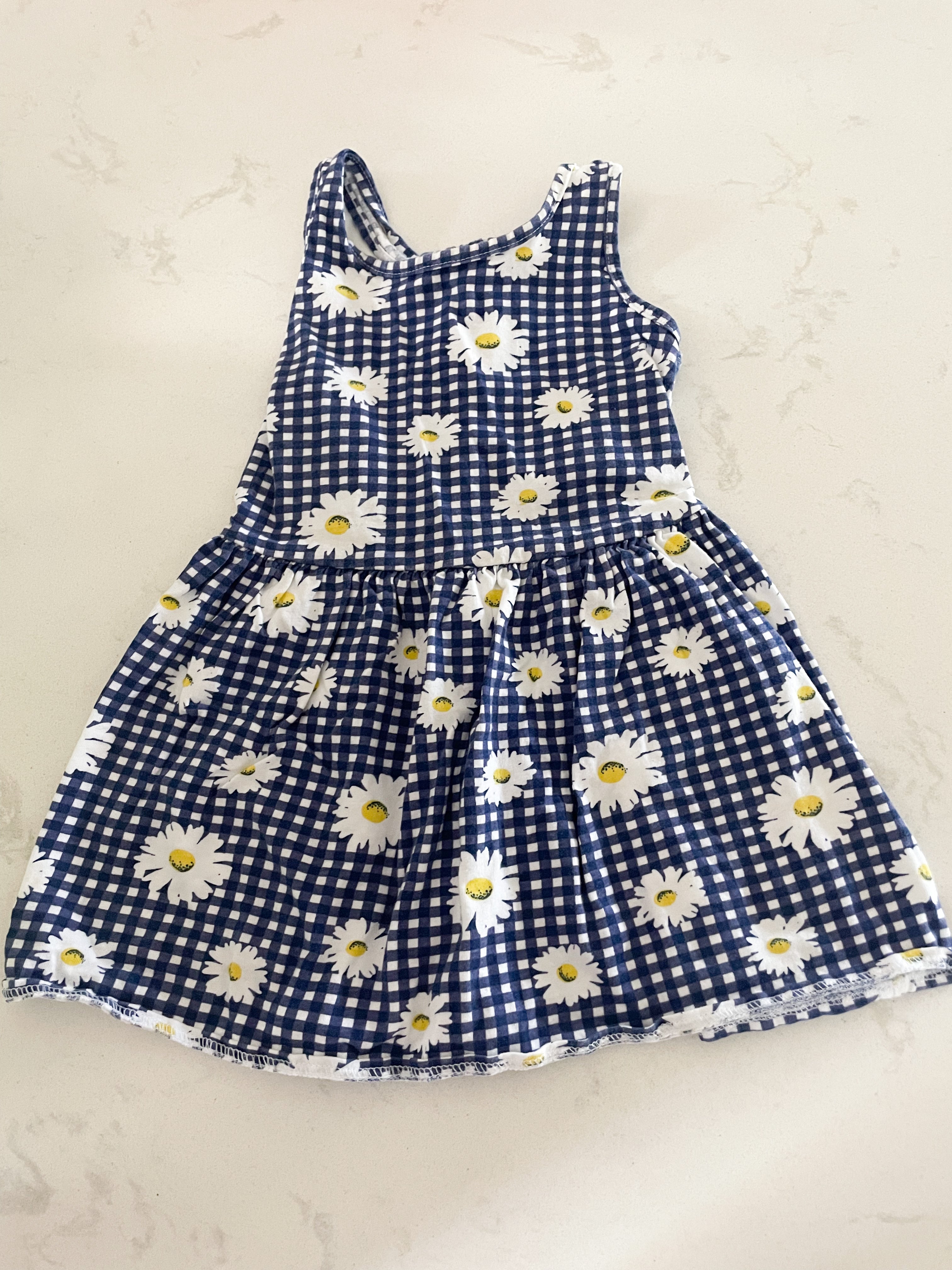 Gerber-24m-VGUC- gingham daisy tank dress