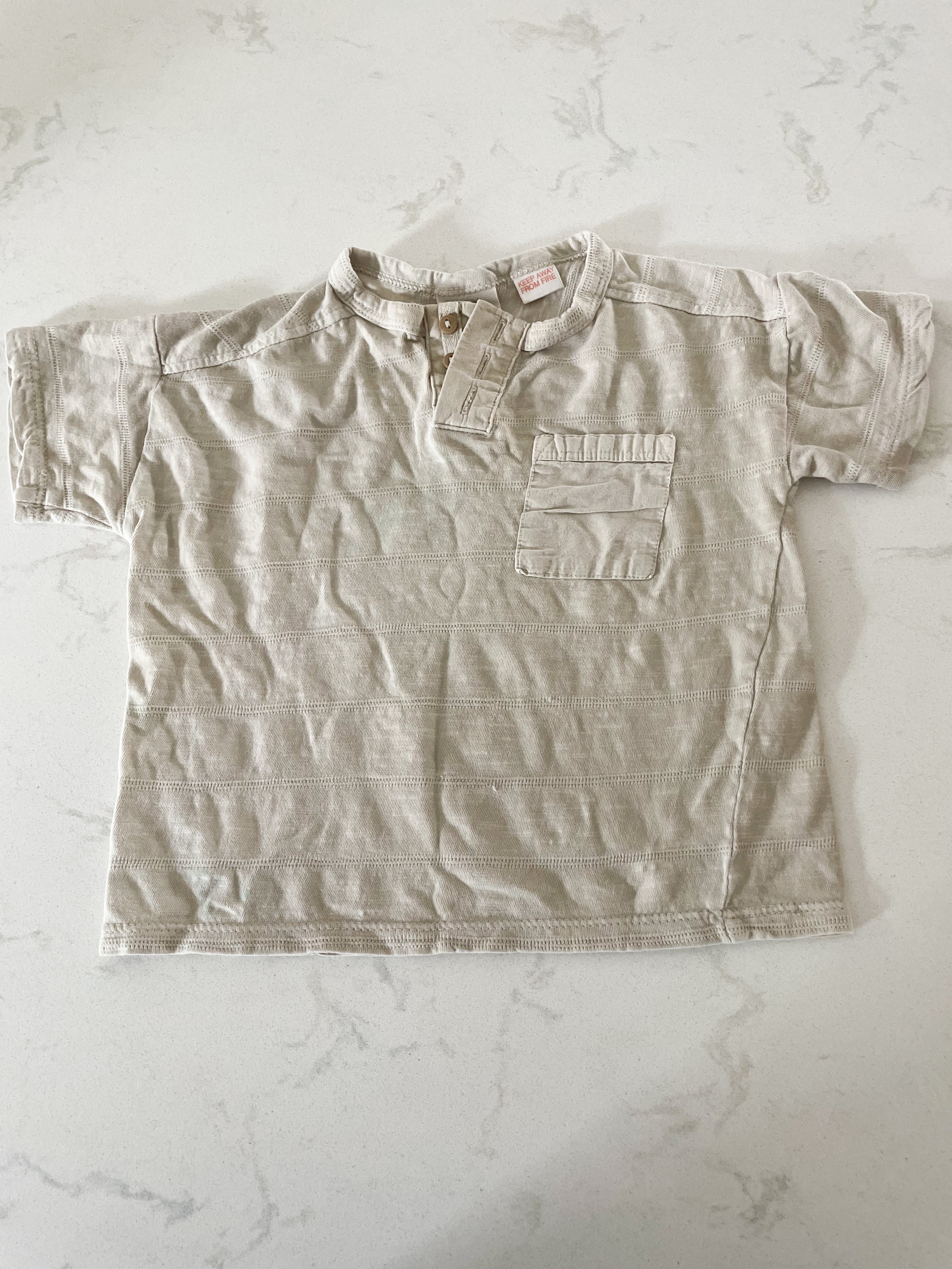 Zara-9-12m-GUC-beige pocket tee