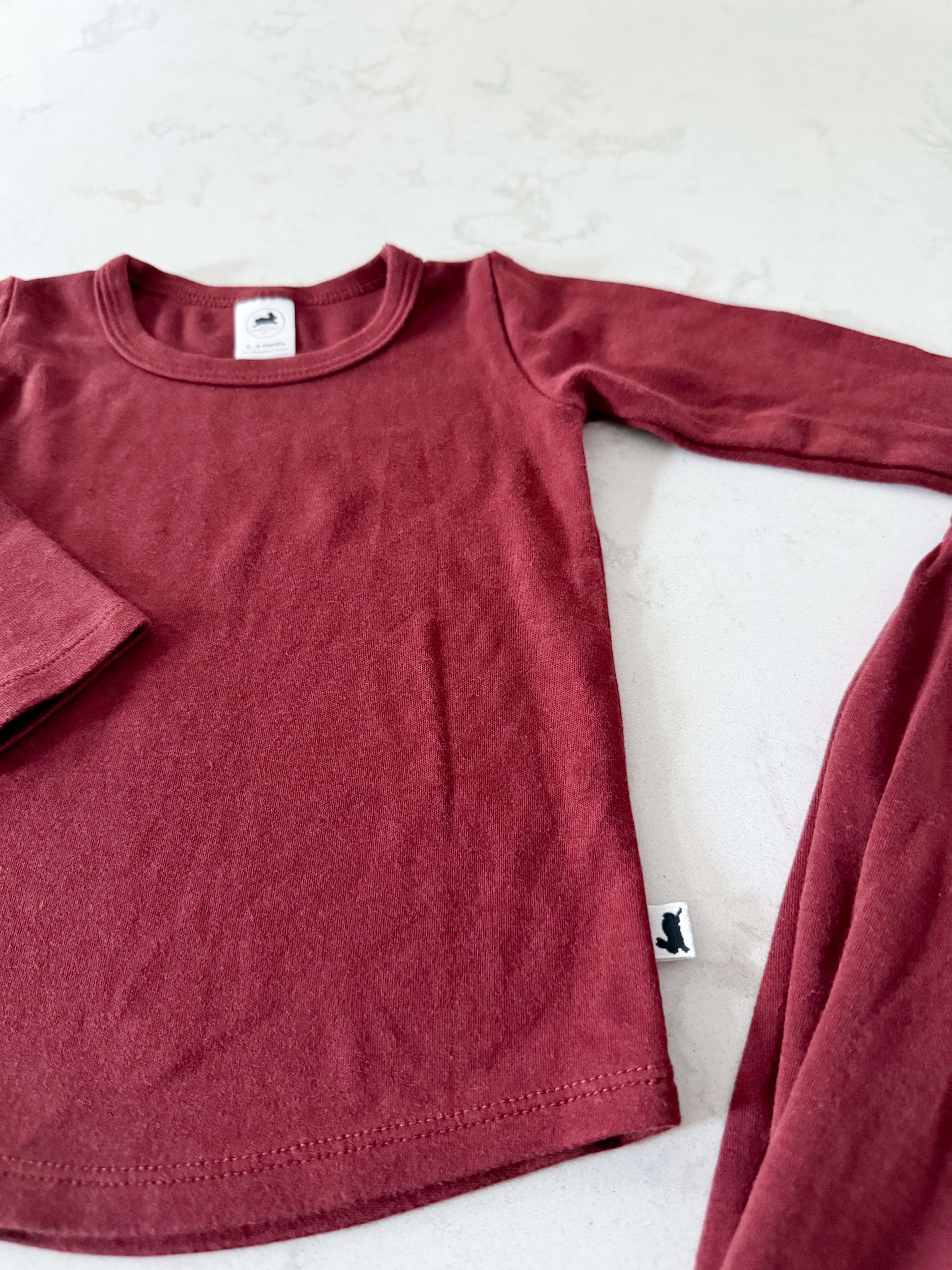 Little and Lively- 0-6m- VGUC- bamboo burgundy two piece matching set