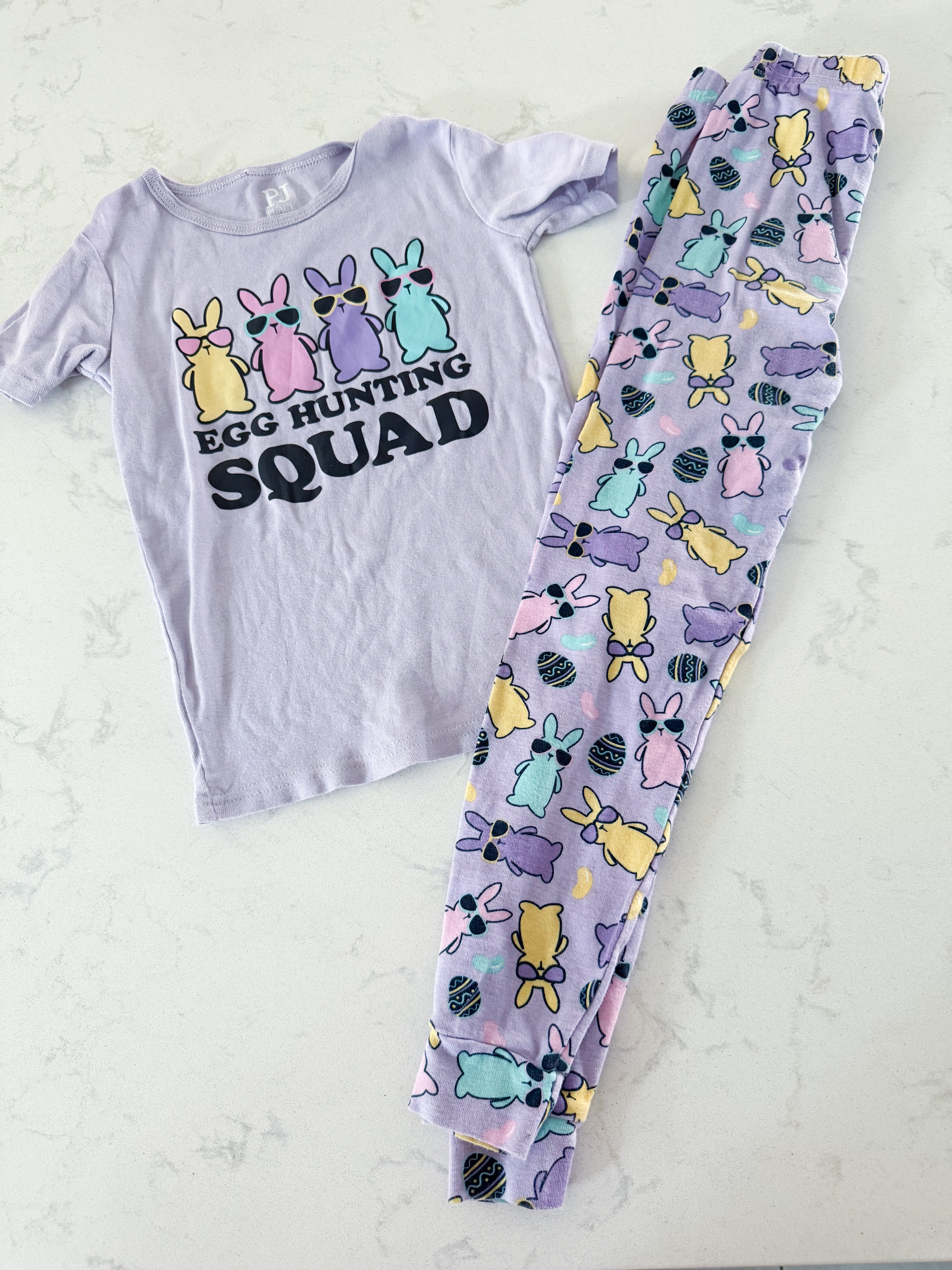 The Children’s Place- 7/8Y- GUC- light purple Easter peeps pajamas
