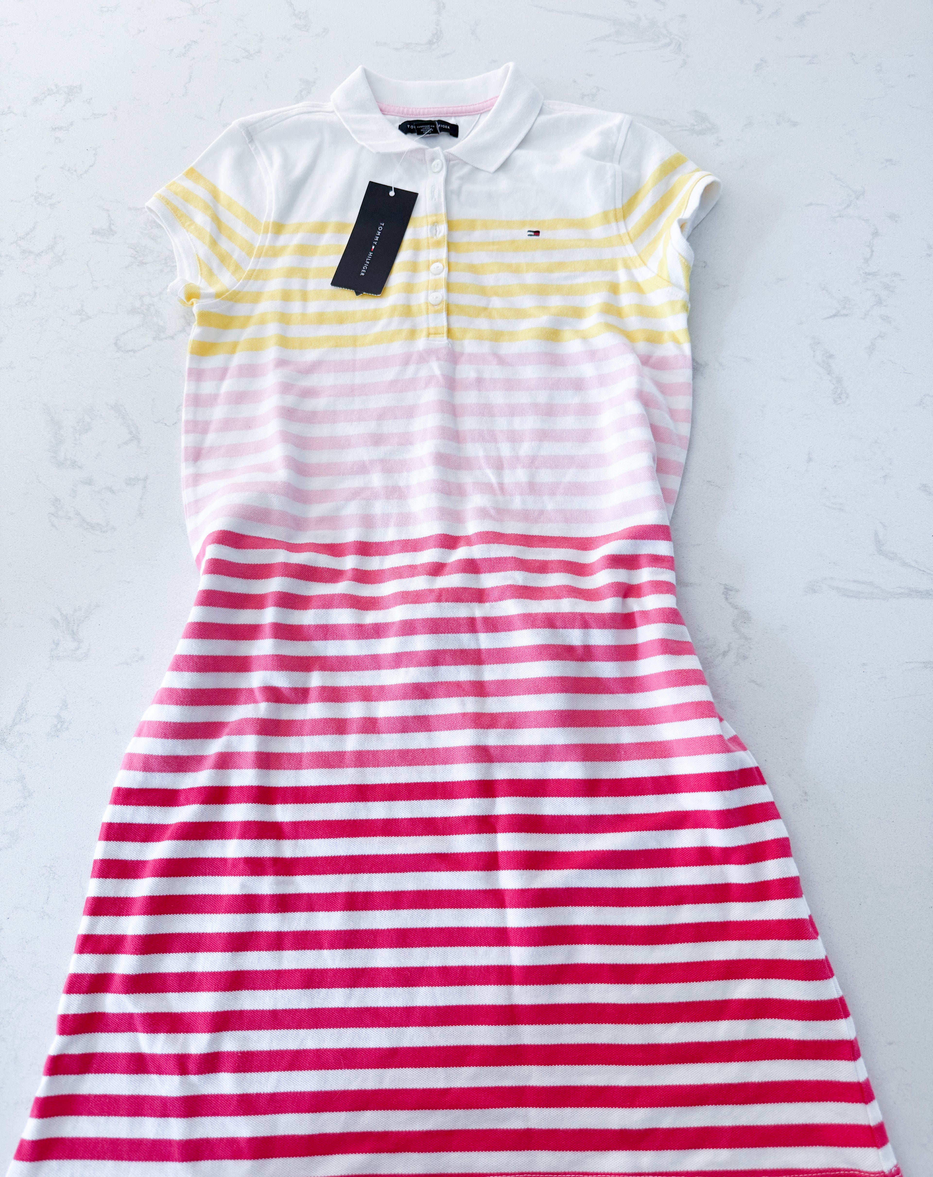 Tommy Hilfiger- 12-14Y- BNWT- yellow and pink polo dress