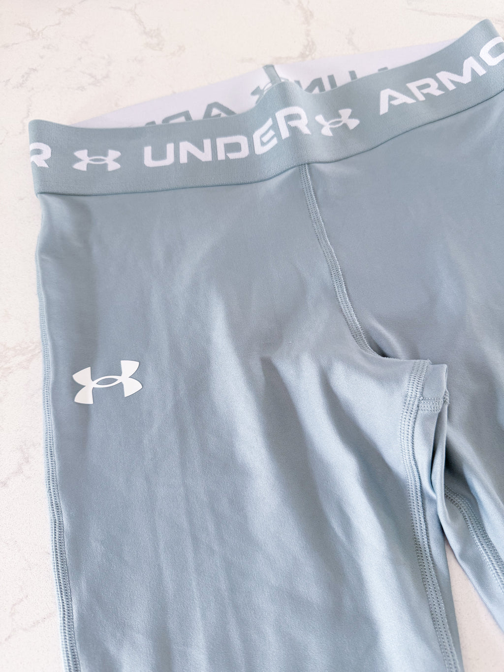 Under Armour- YLG (12-14Y)- VGUC- light greenish grey athletic pants