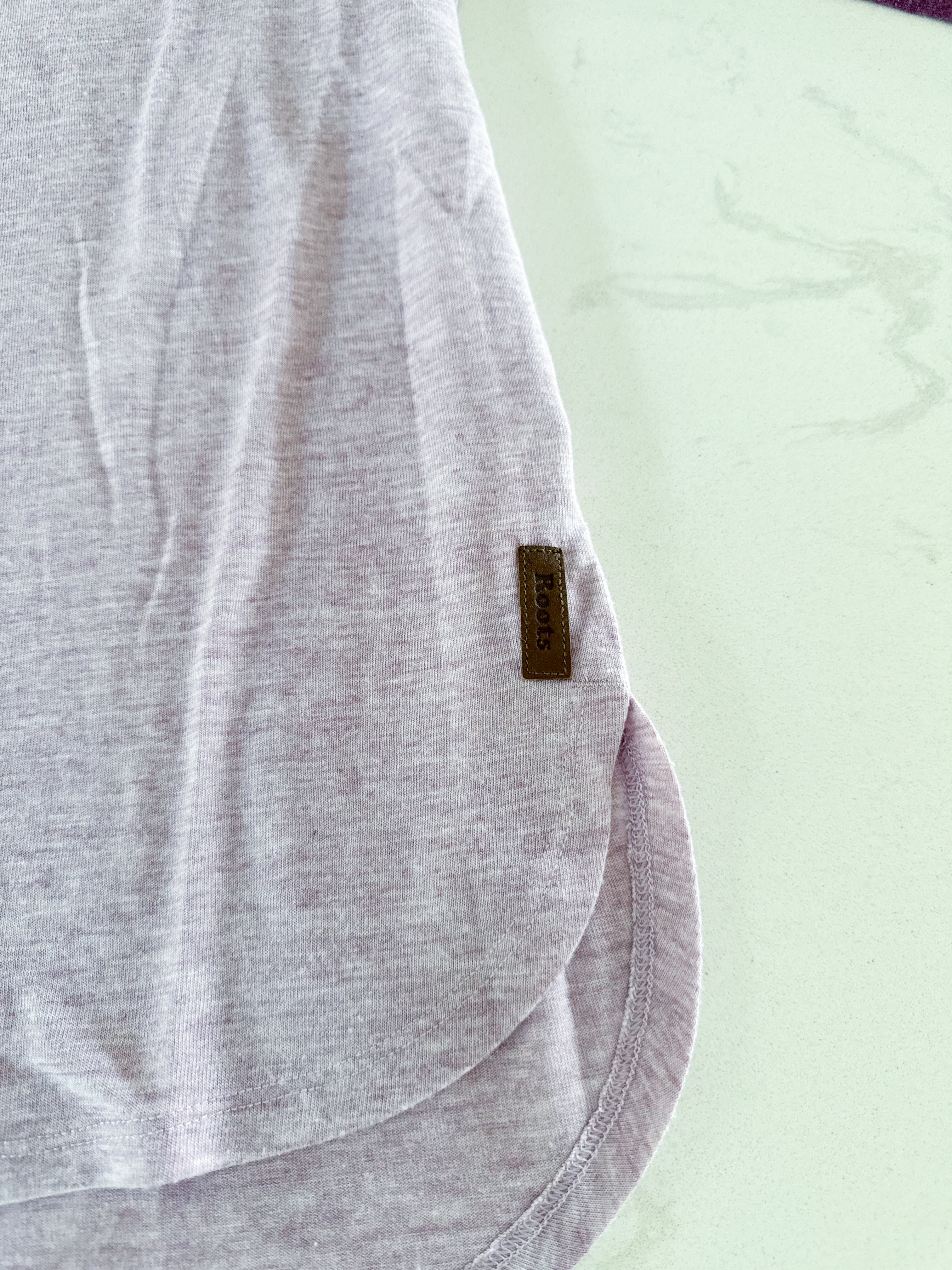 Roots- 13-14Y- VGUC- light purple and dark purple long sleeve shirt