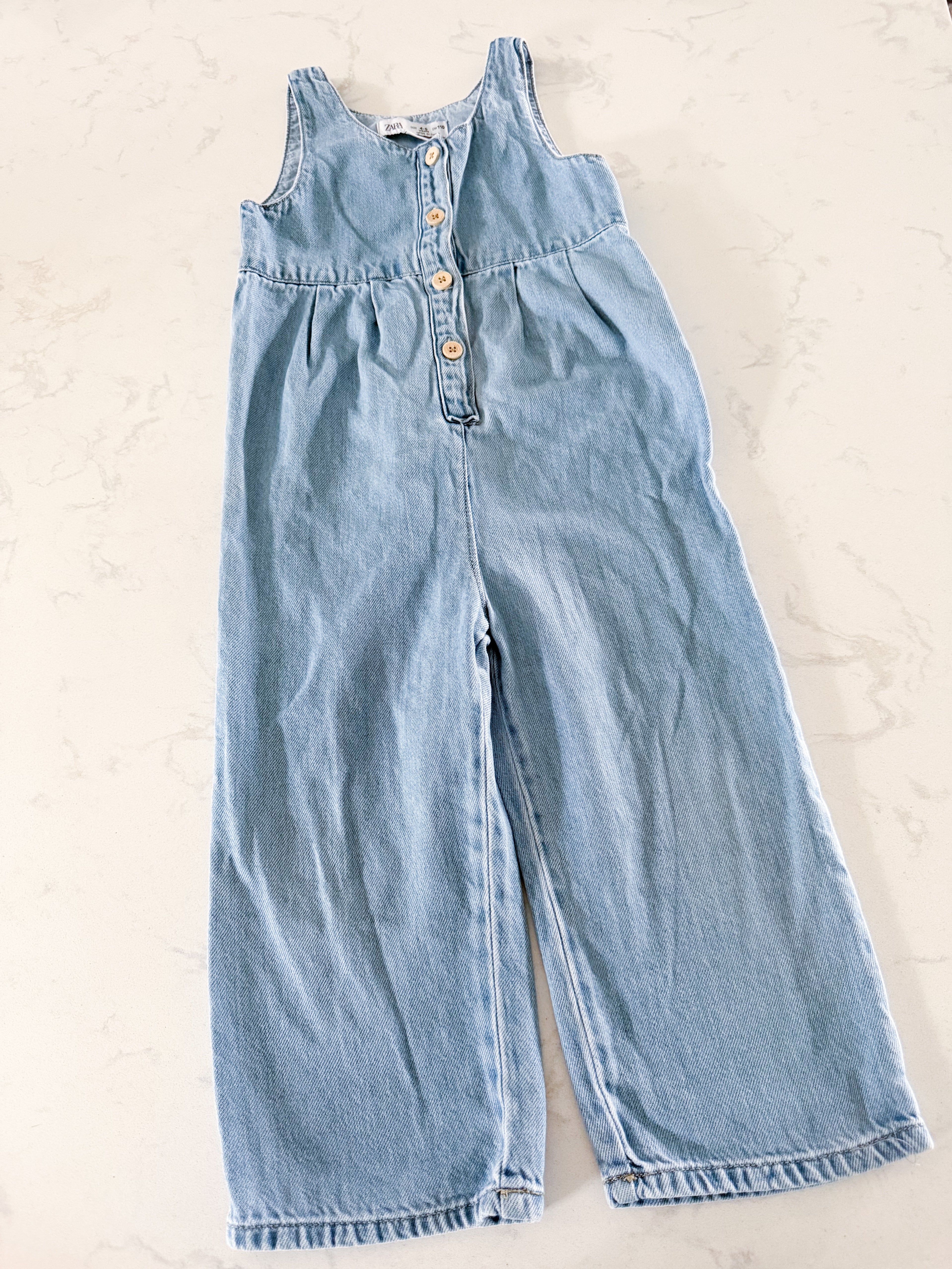 Zara- 4-5Y- VGUC- Jean tank romper