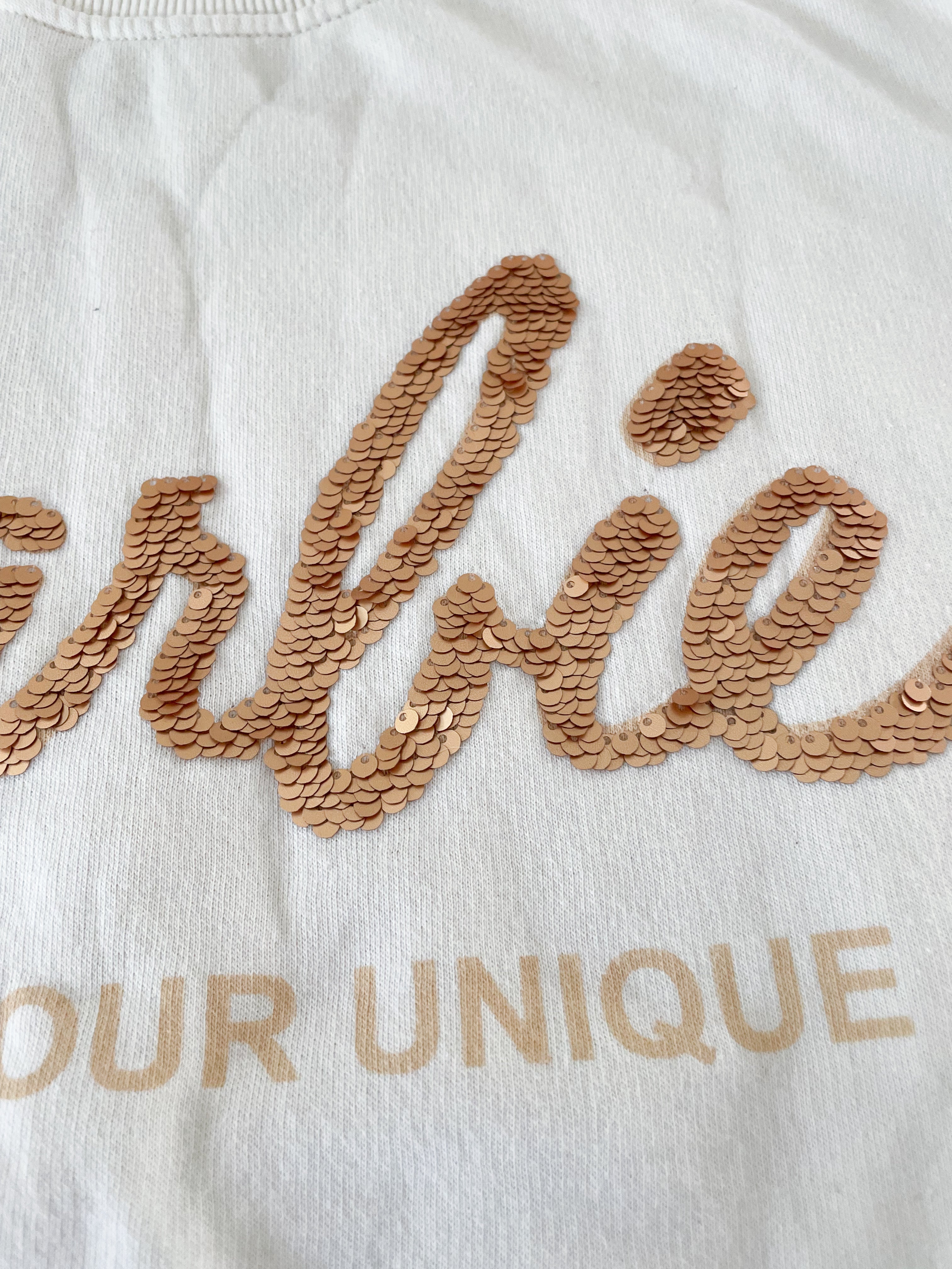 Zara- 9-10Y- cream Barbie crewneck with sequins